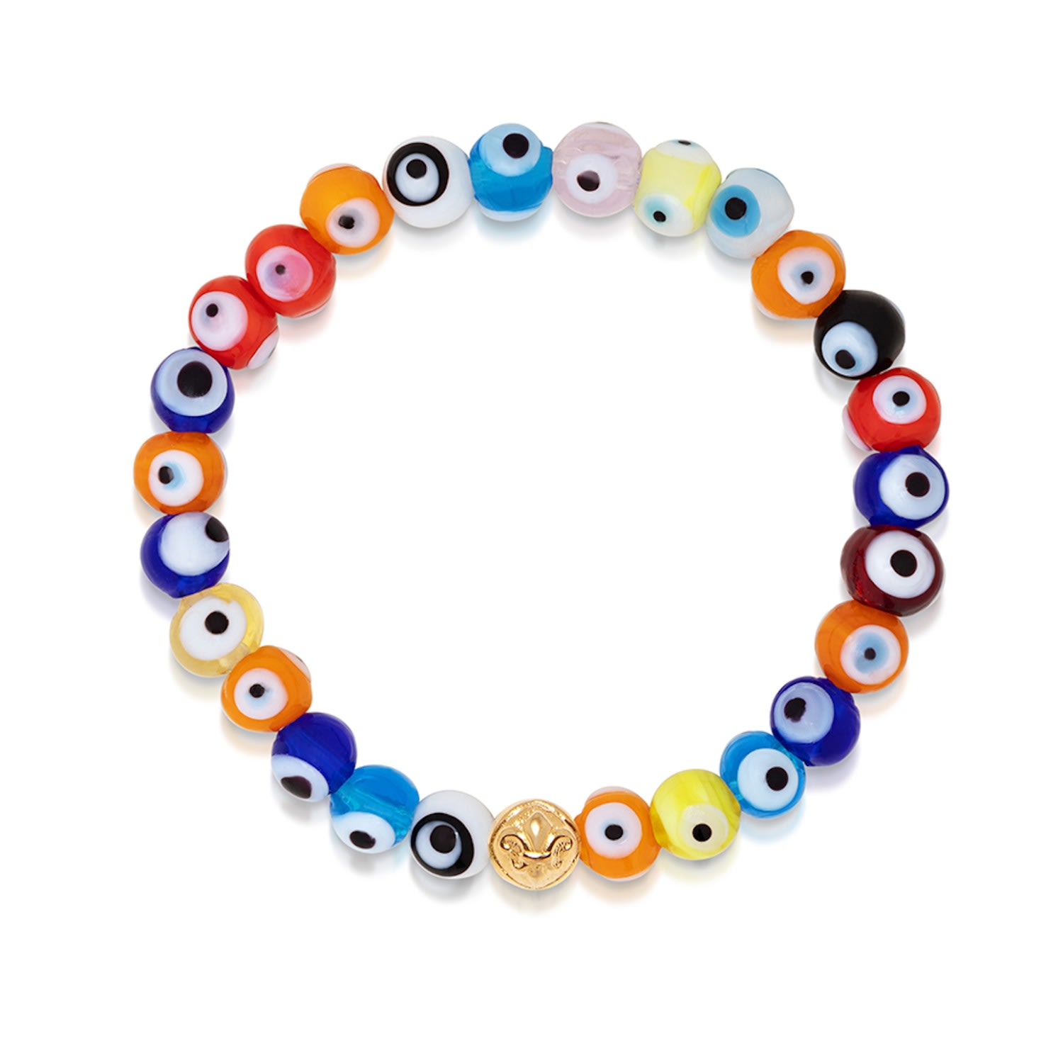 Men’s Wristband With Evil Eye Glass Beads Nialaya