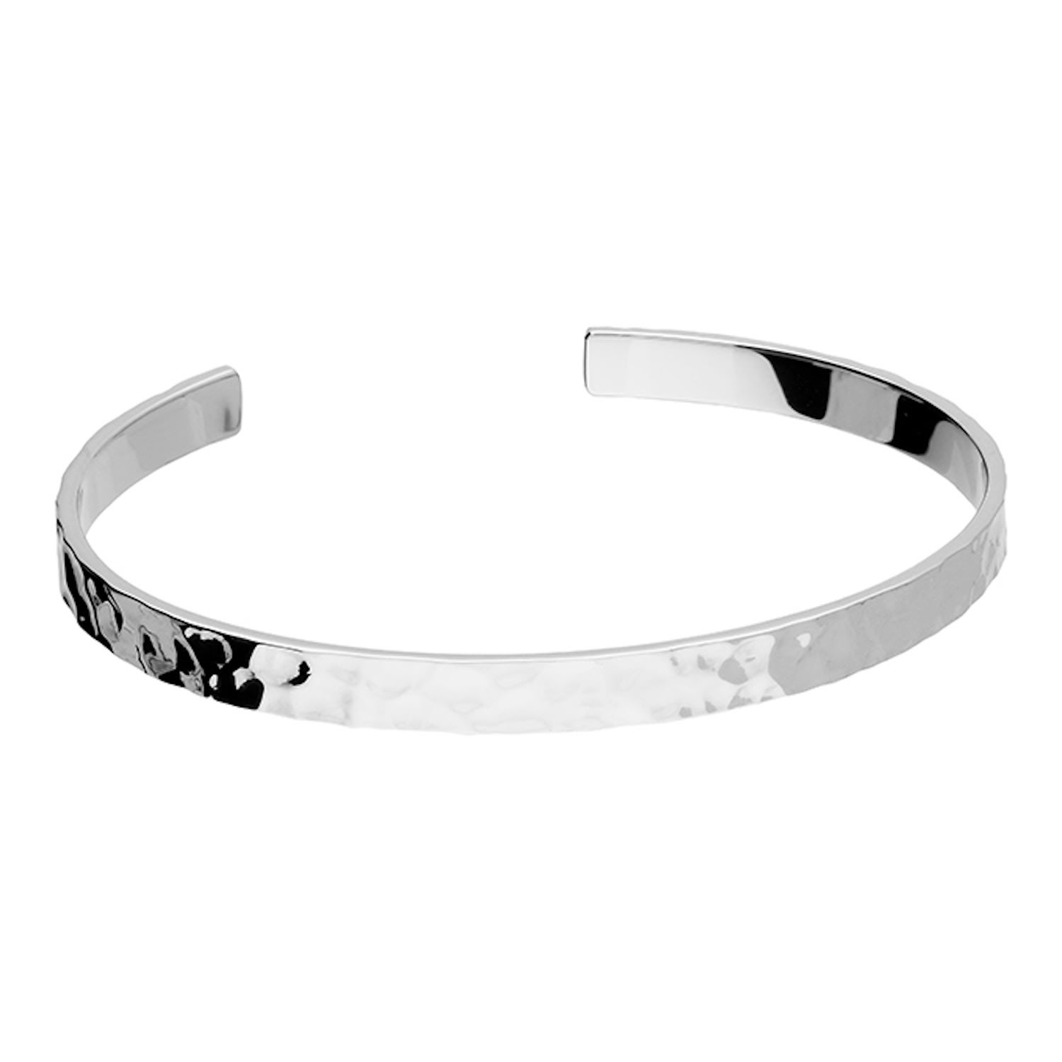 Women&rsquo;s Hammered Silver Cuff Bangle | Kaizarin