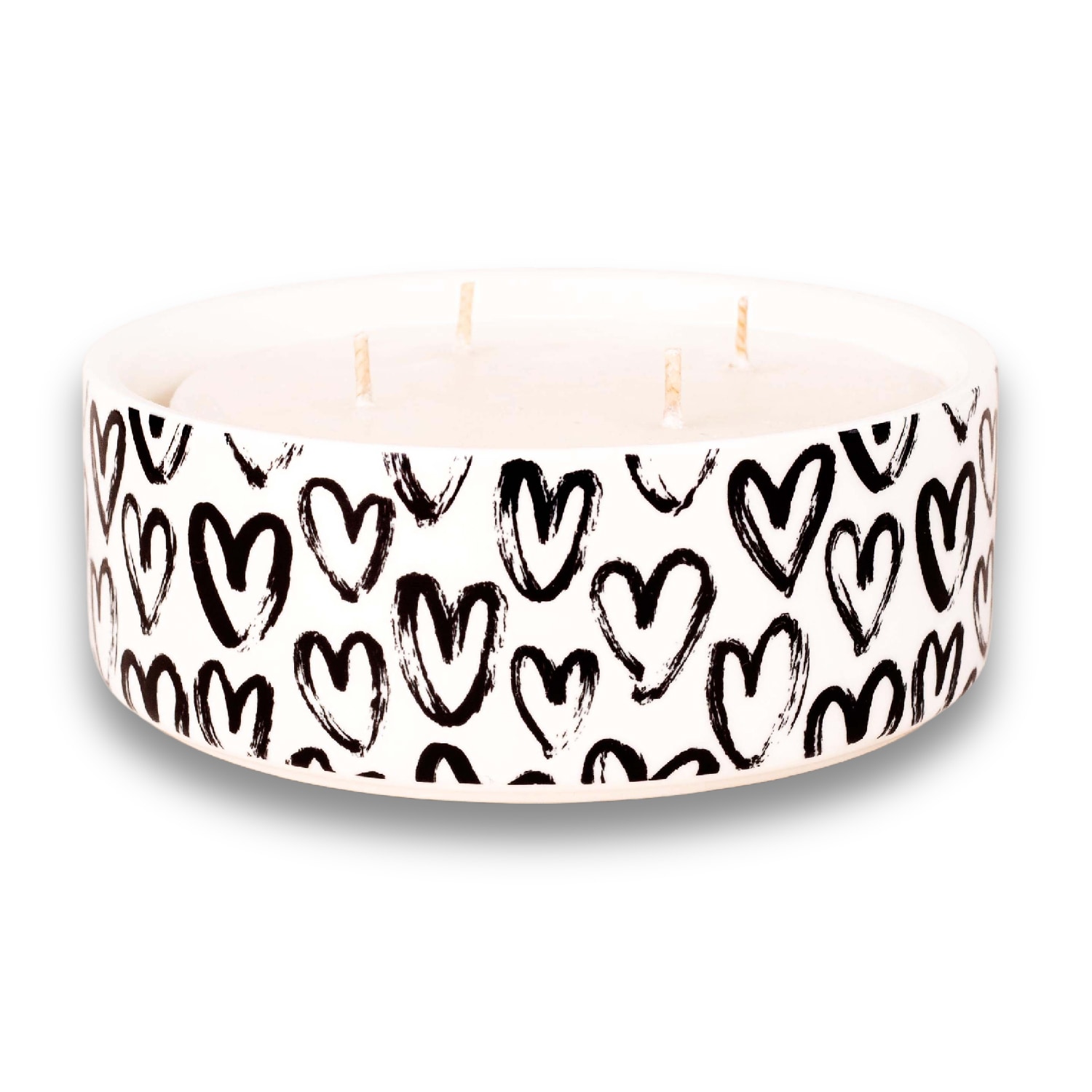 Black / White Sending Love Candle - Rose Fragrance Sweet Floral Inkrypt London