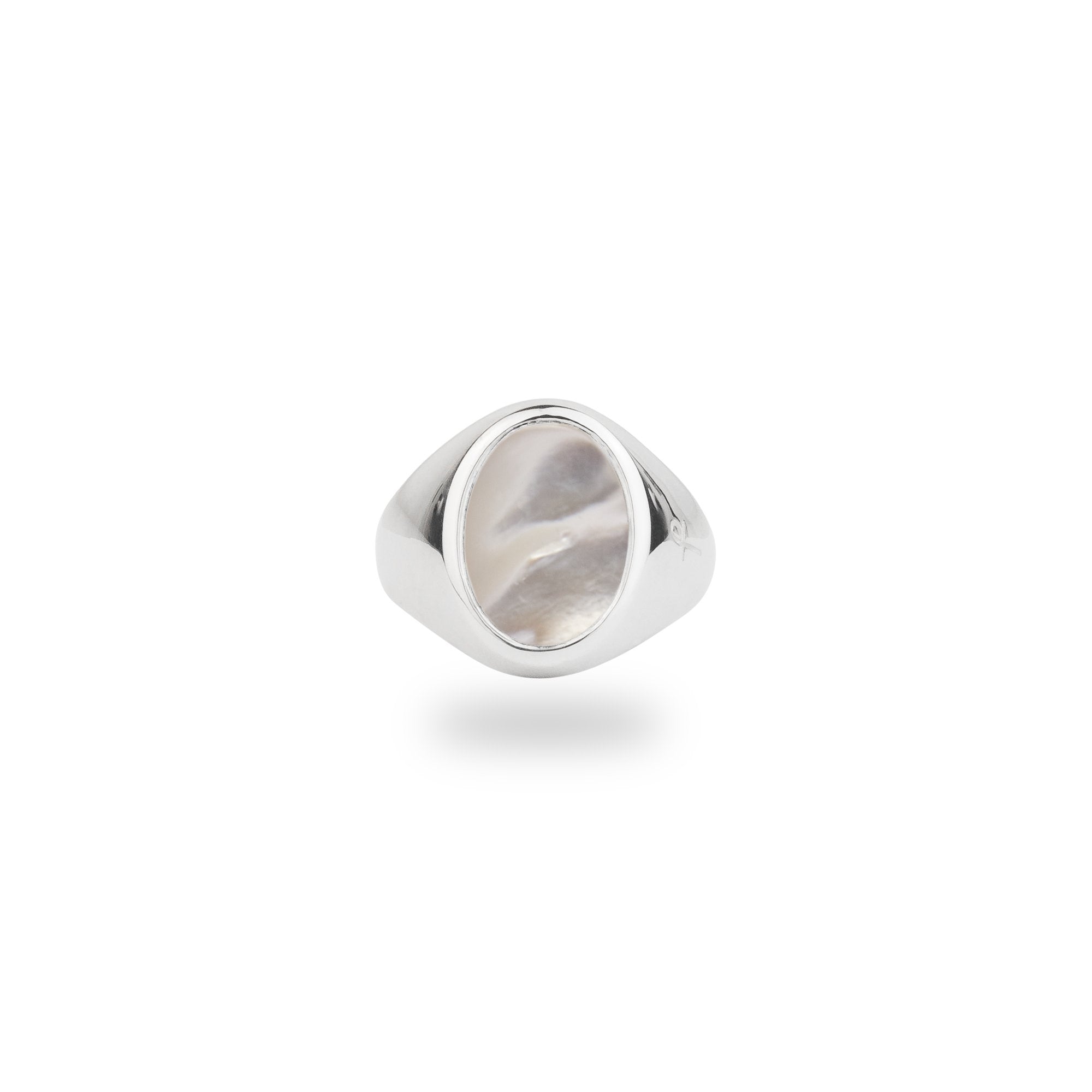 Women’s Silver Jamestown Mother Of Pearl Oval Stone Ring Phira London