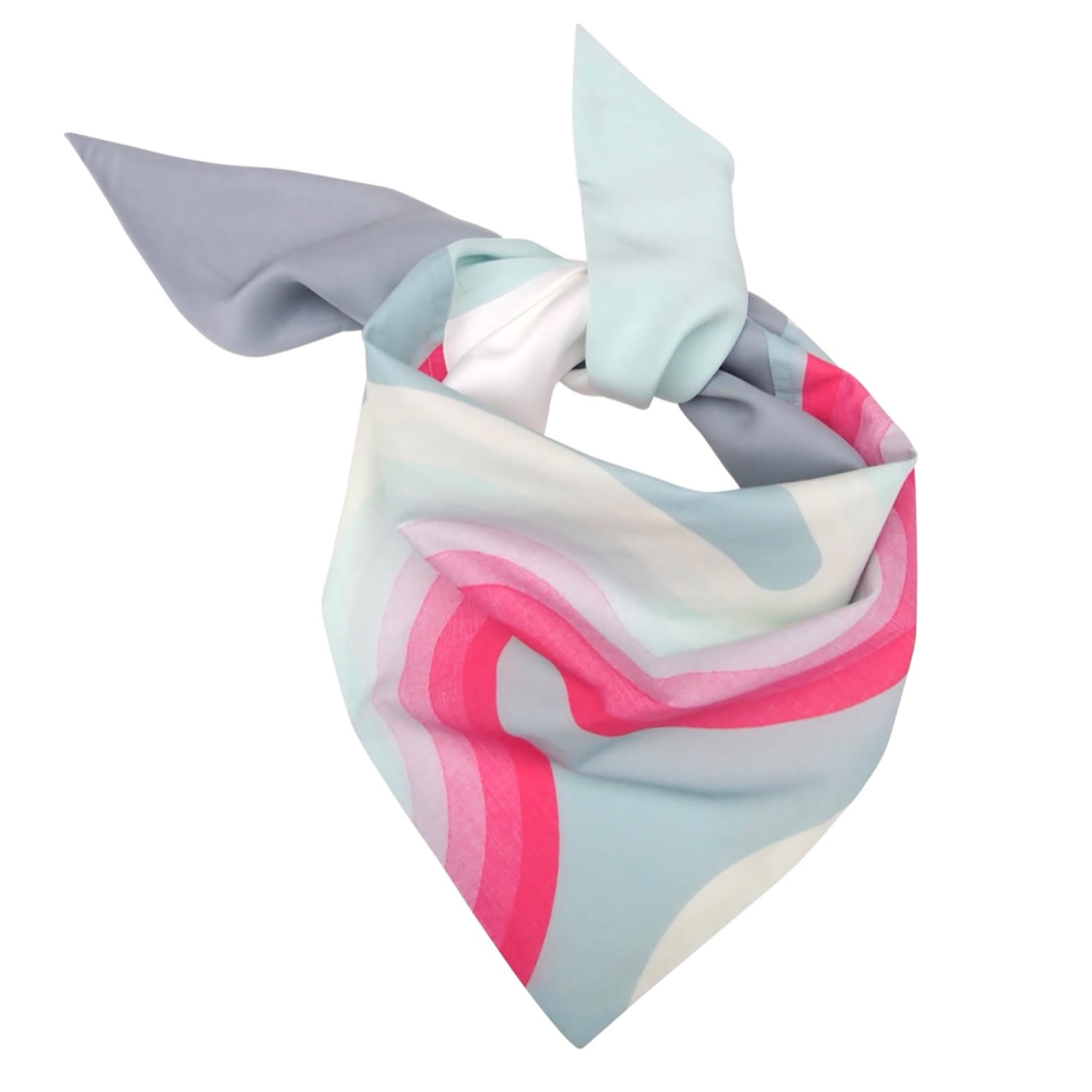 Capitana Women's Blue / Pink / White Triangle Scarf Aquilonia In Ice Blue & Pink With Panton Waves Print In Multi