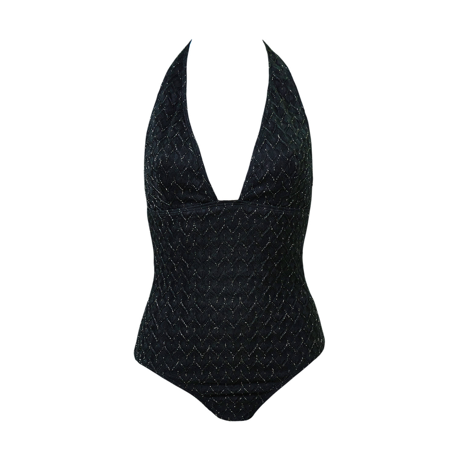Aulala Paris Women's Black The Pearl & Shell-midnight - Halter One-piece Swimsuit