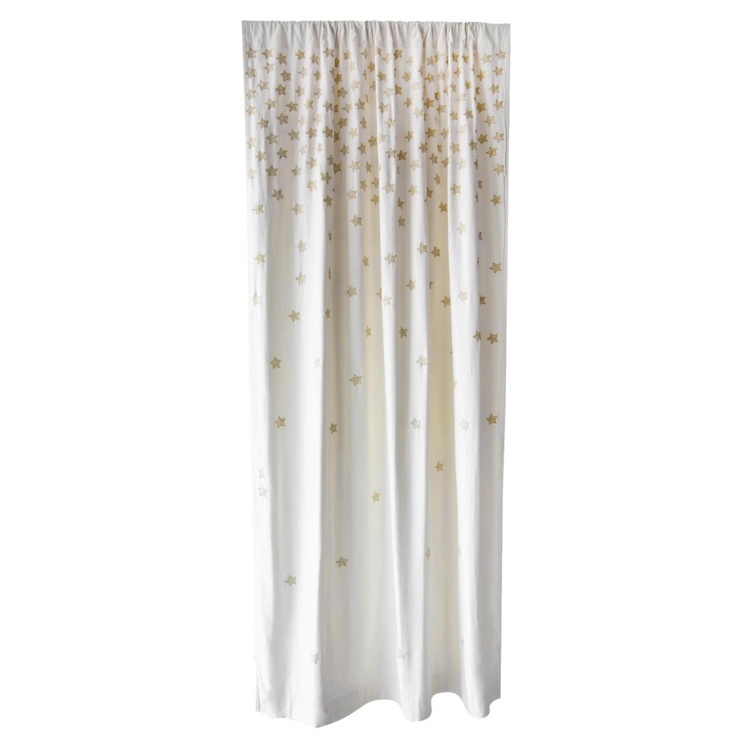 White Cream Curtain With Gold Embroidered Stars Rockett St George