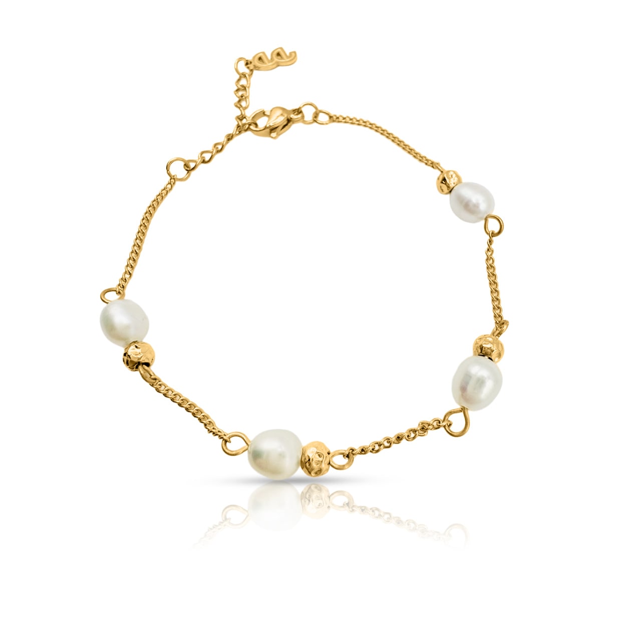 Ever Jewellery Women's Gold Off Court Pearl Bracelet In Gold