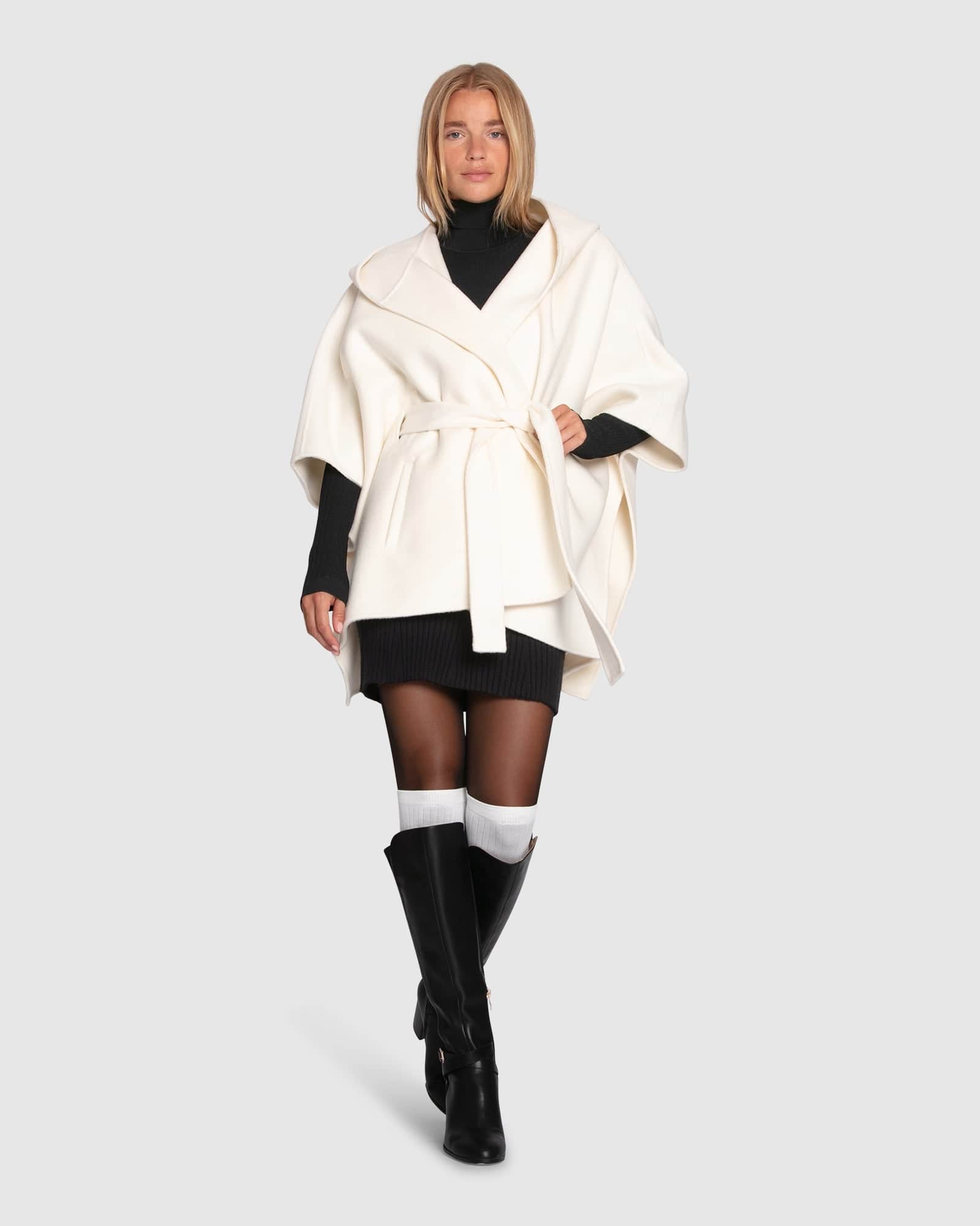 Jackson Landing Wool Blend Cape Coat - Cream | Belle & Bloom