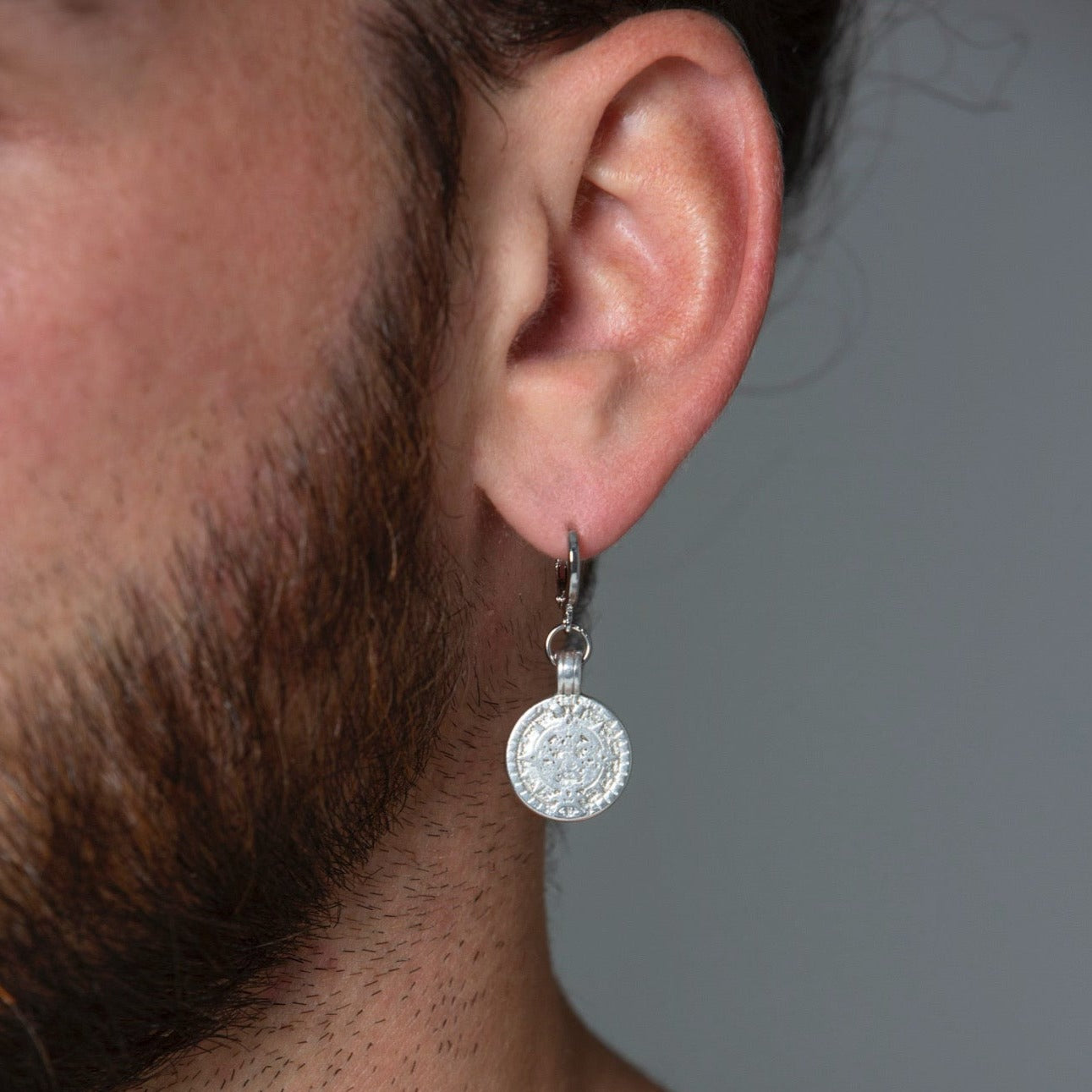 Women’s Silver Single Coin Earring Mhart