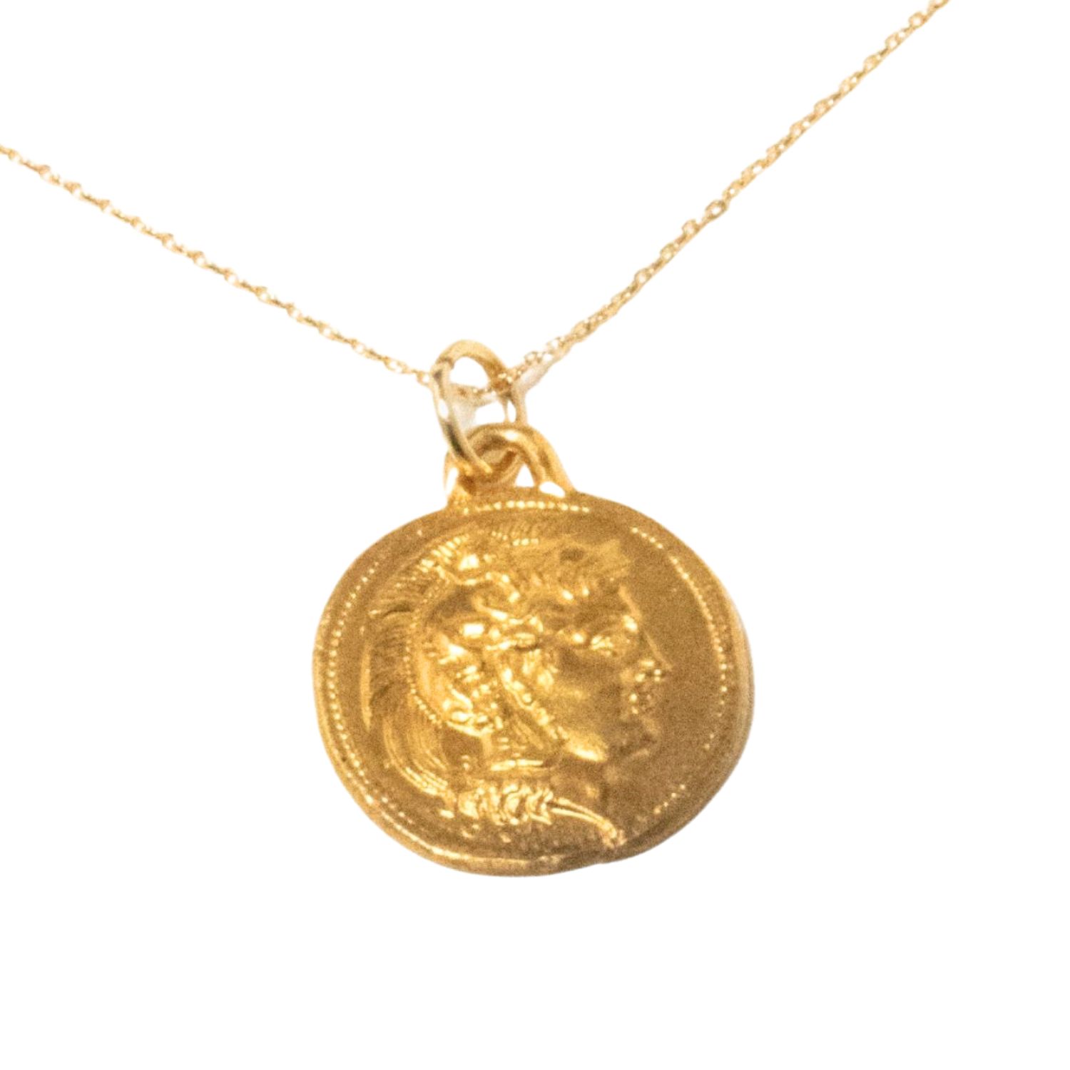 Women’s Athena Goddess Gold Coin Pendant The Bow Jewelry