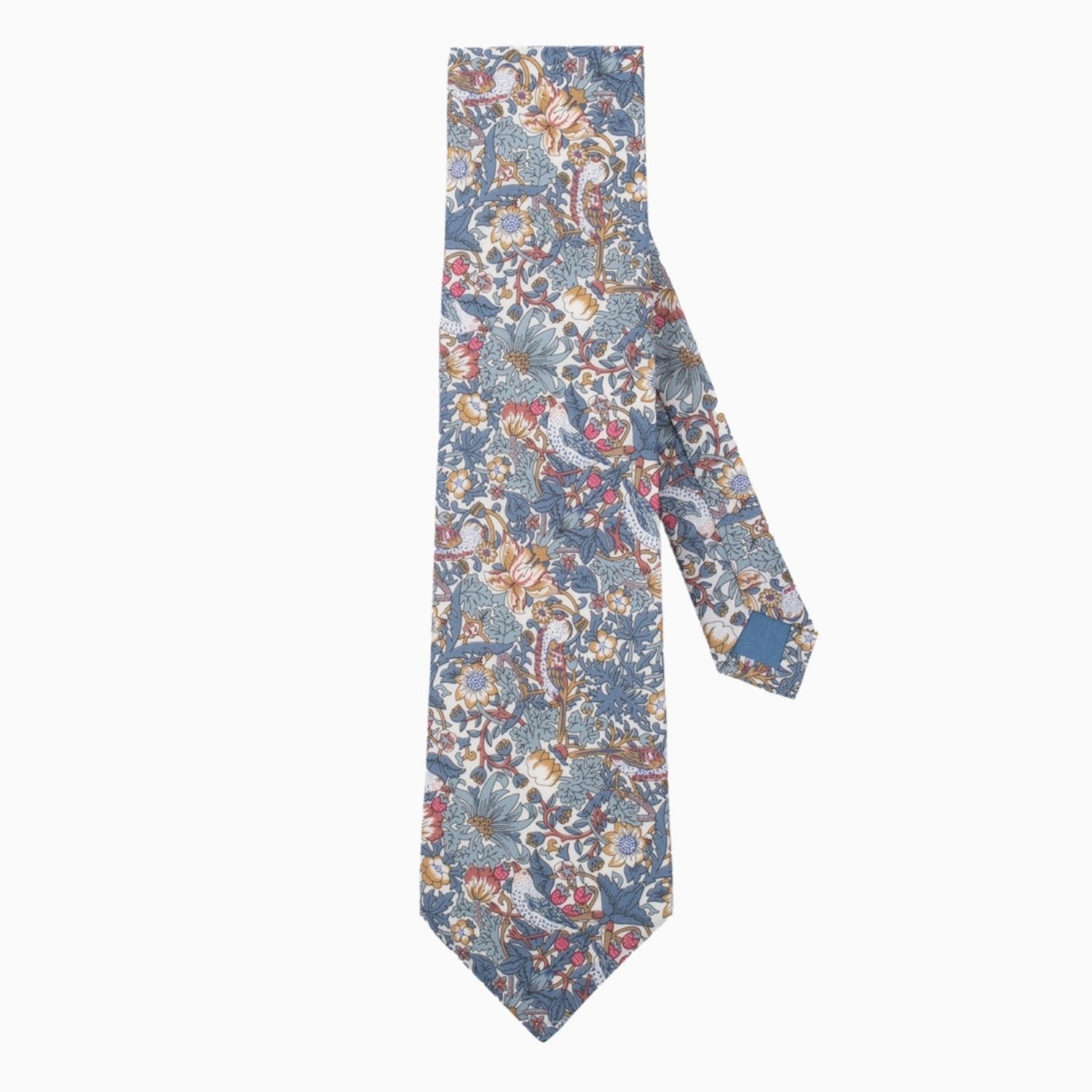 Le Colonel Men's Liberty Strawberry Thief Tie In Grey Blue