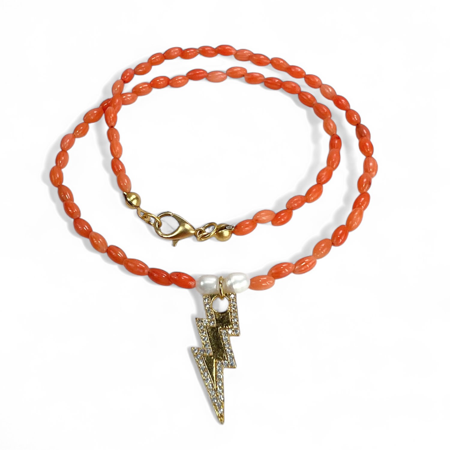 By Virgo Women's White / Gold / Yellow Roxy Coral Beaded Necklace