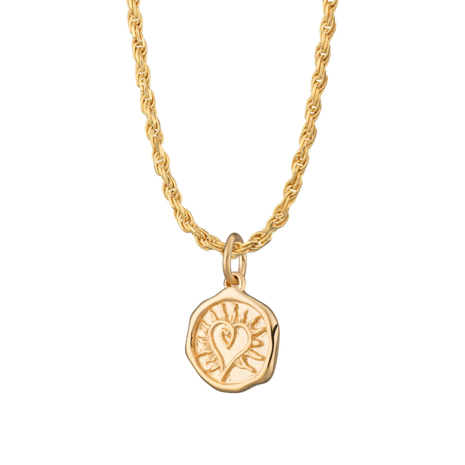 Women’s Gold Plated Manifest Love Necklace With Twisted Rope Chain Lily Charmed