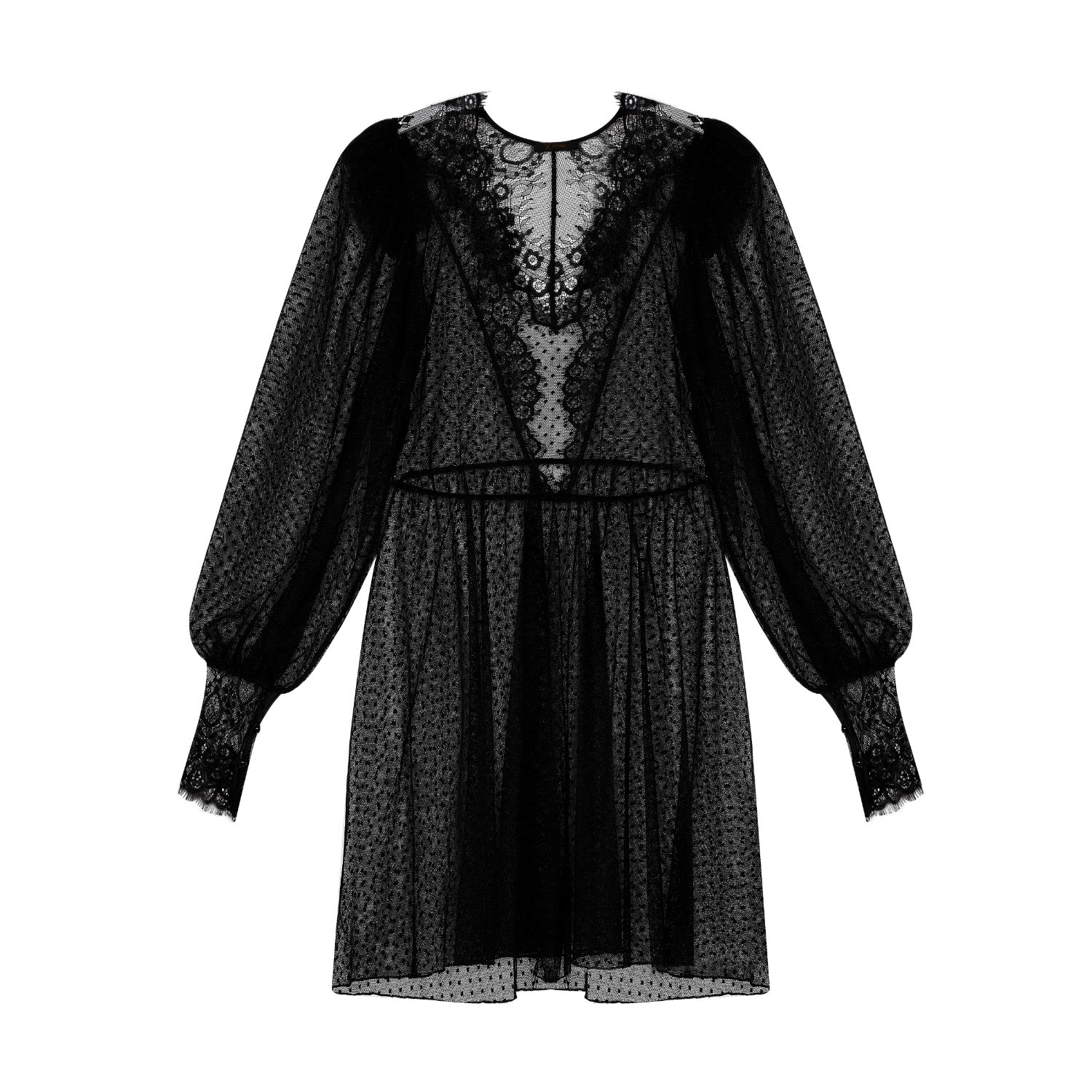 Women’s Black Short Soft Lace Robe Small X Intima