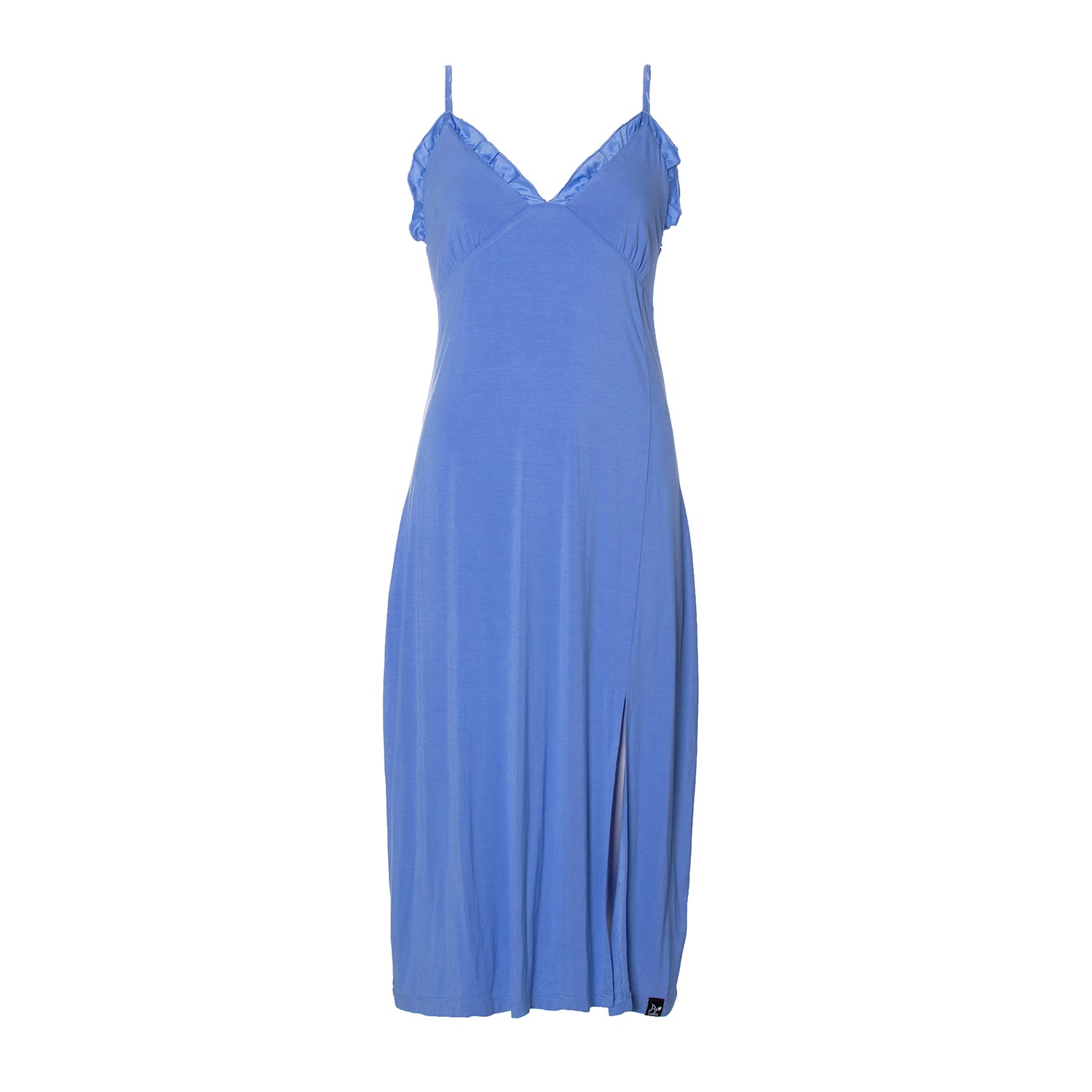 Pretty You Women's Bamboo Frill Chemise In Cornflower Blue In Blue