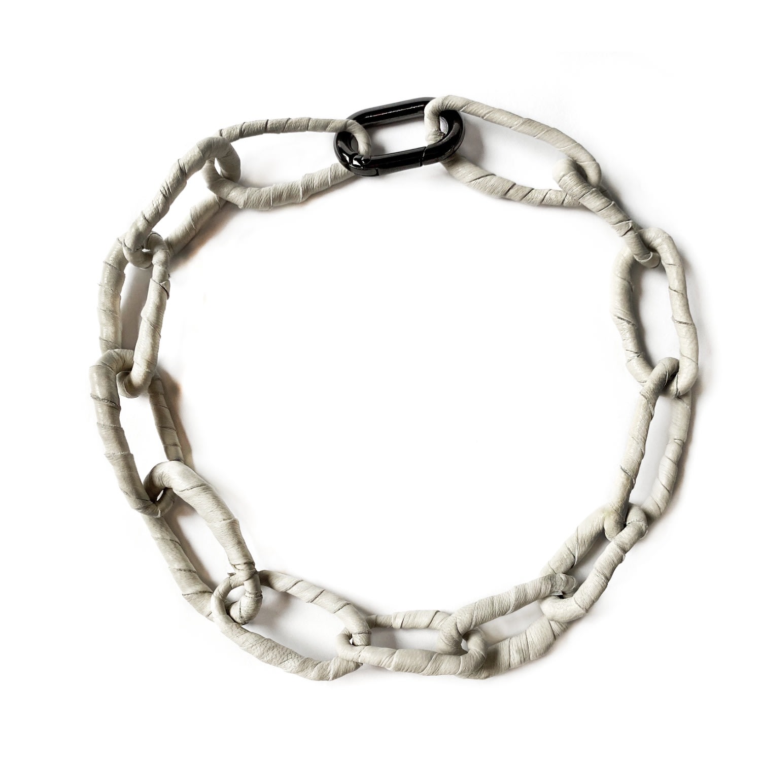 Women’s Link Leather Necklace Off-White Waiwai