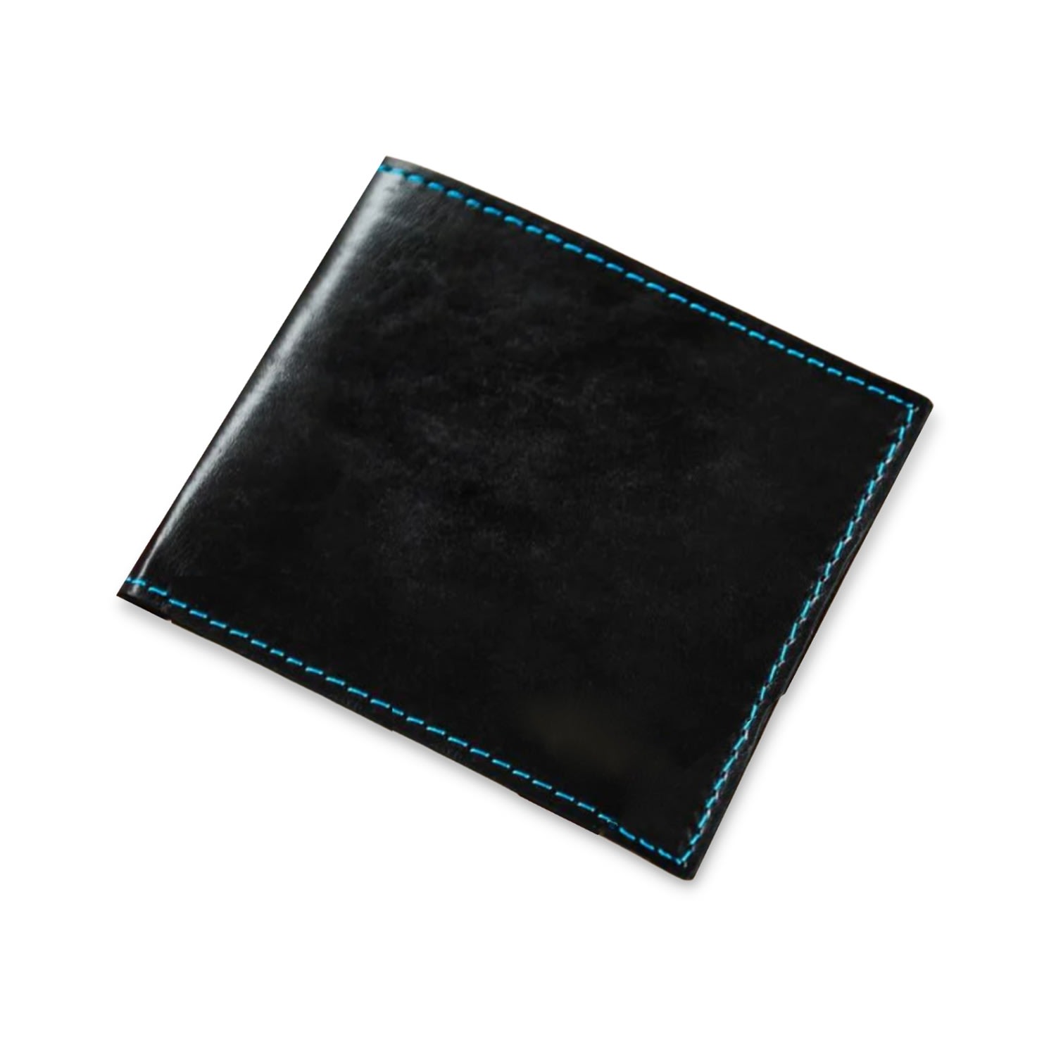 Men’s Black / Blue Black Leather Wallet With Contrast Blue Stitch Vida Vida