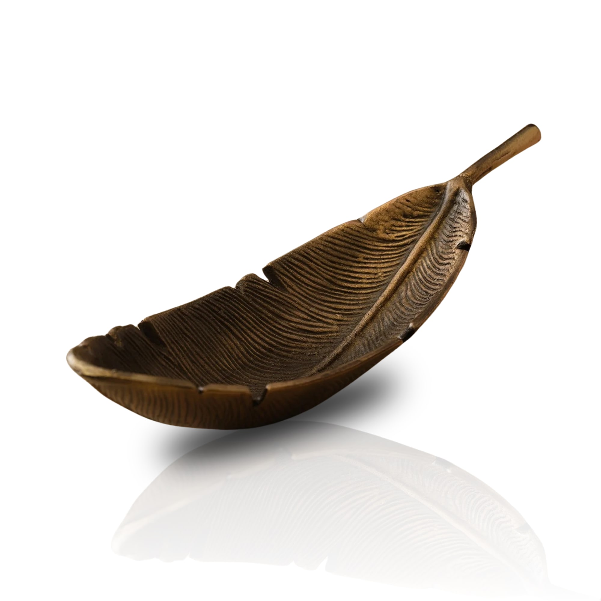 Marleth Brown Antique Brass Leaf-shaped Serving Dish