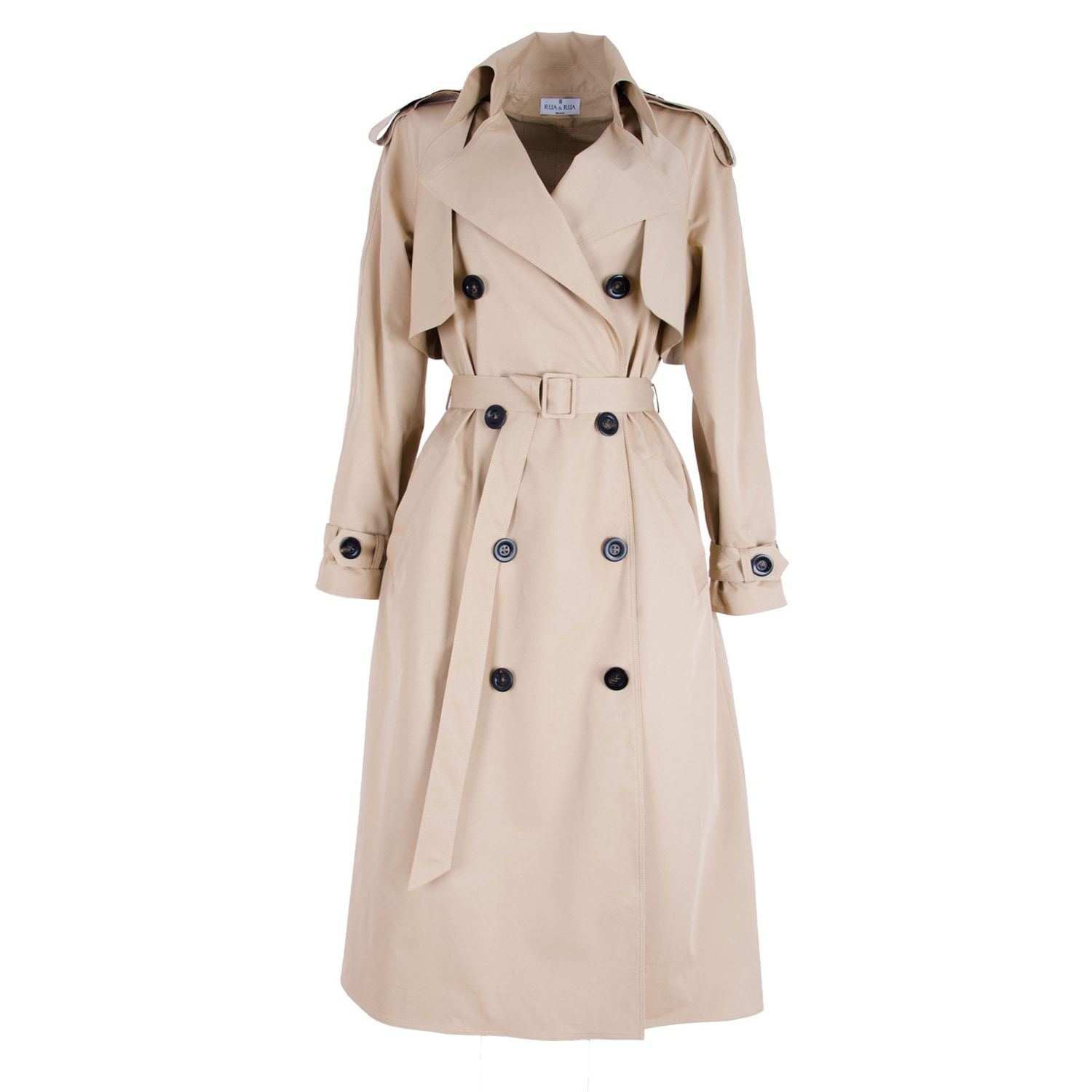 Women’s Neutrals Cotton Double-Breasted Trench Coat Small Rua & Rua