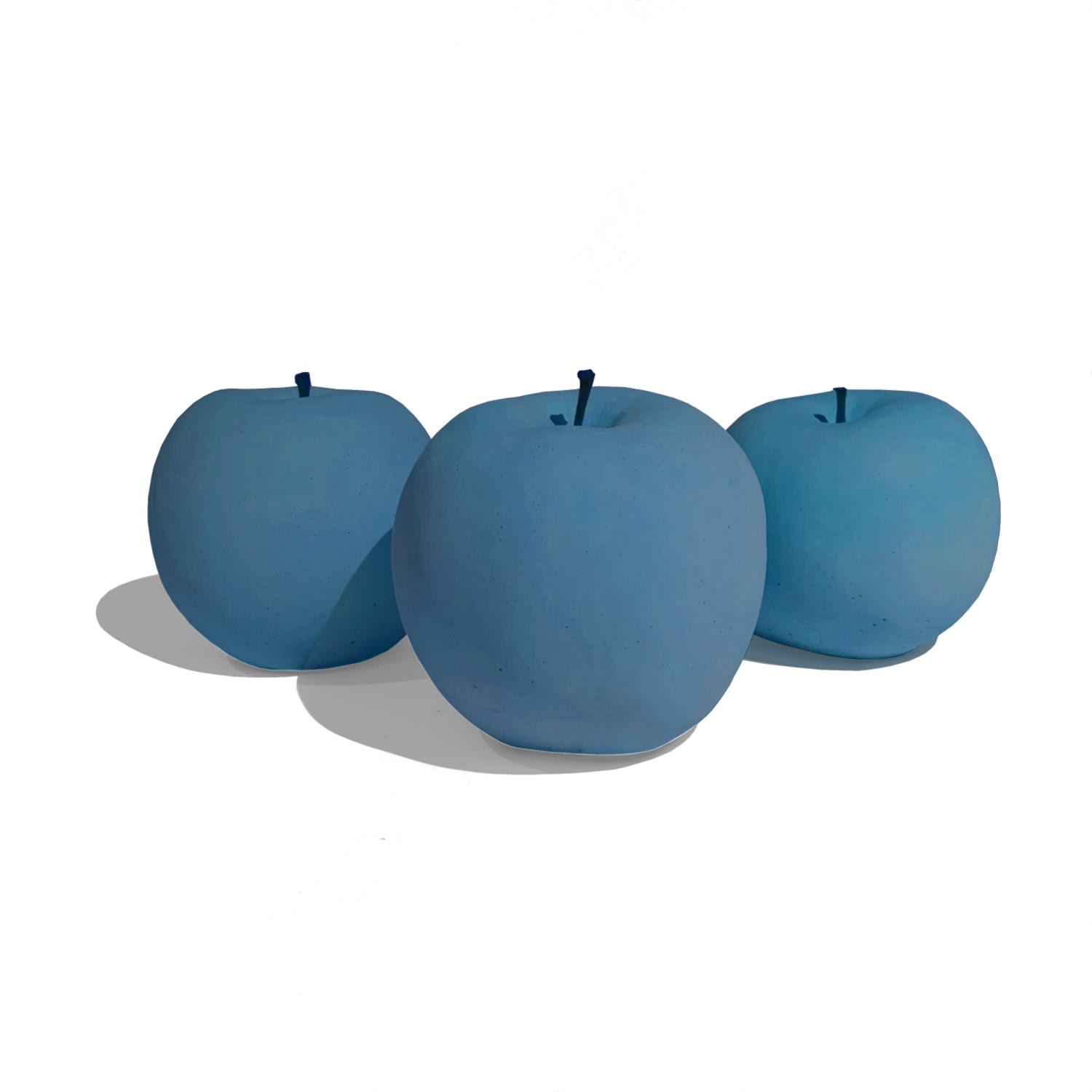 Ornamental Concrete Apple Baby Blue Set Of 3 Studio Story