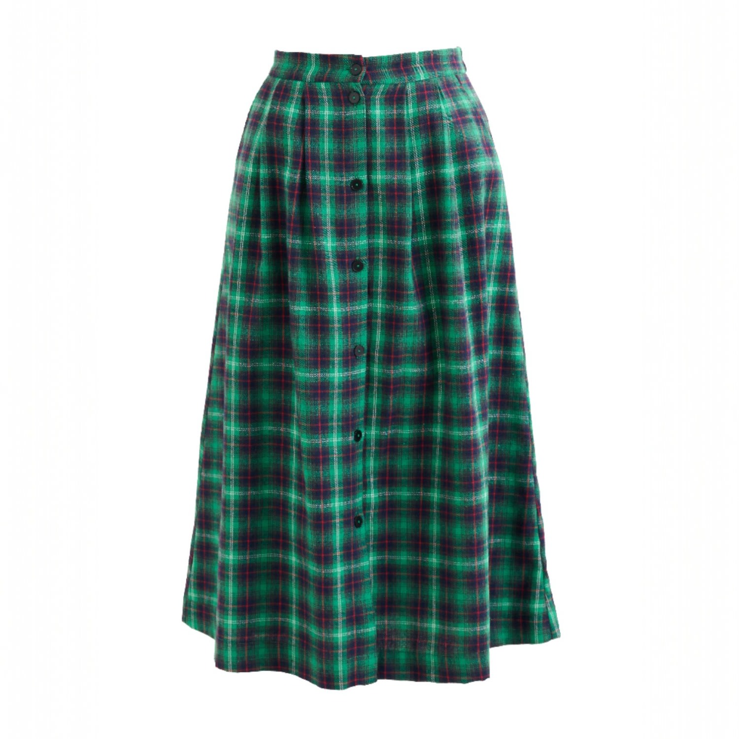 Louche Women's Bia Winter Check Button Through Skirt – Green In Green