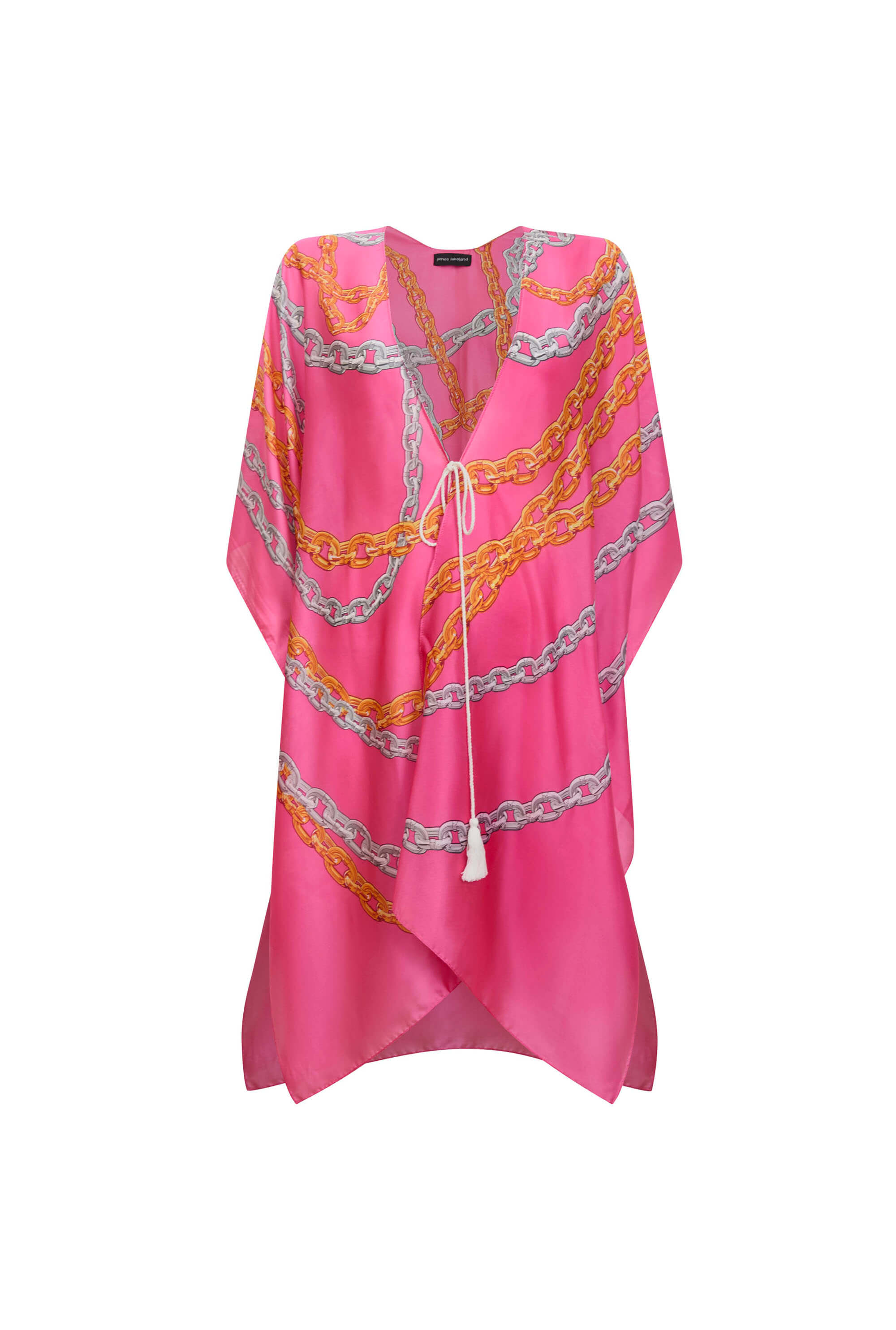 James Lakeland Women's Pink / Purple Satin Finish Chain Print Kaftan Pink