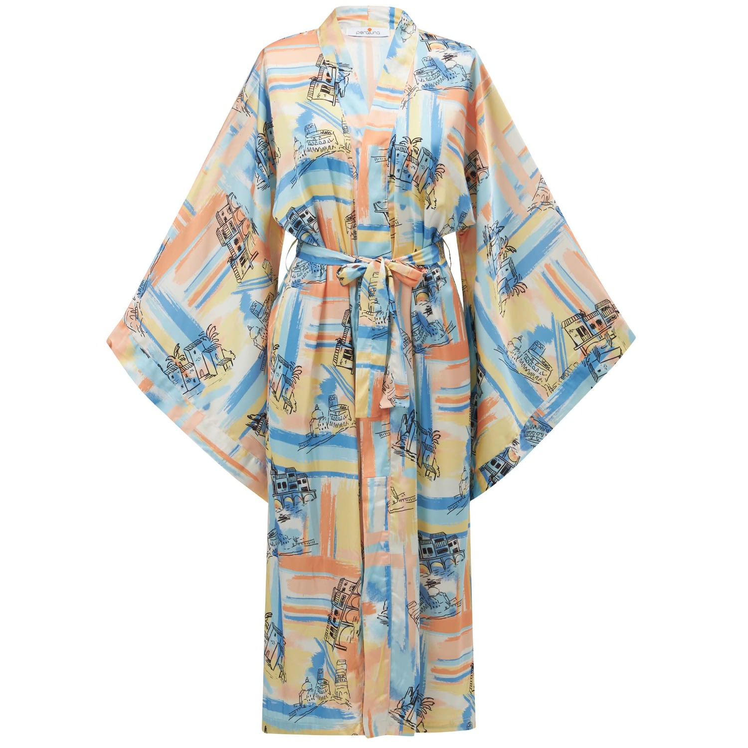 Women’s Inaya Satin Kimono - Multicolour One Size Peraluna