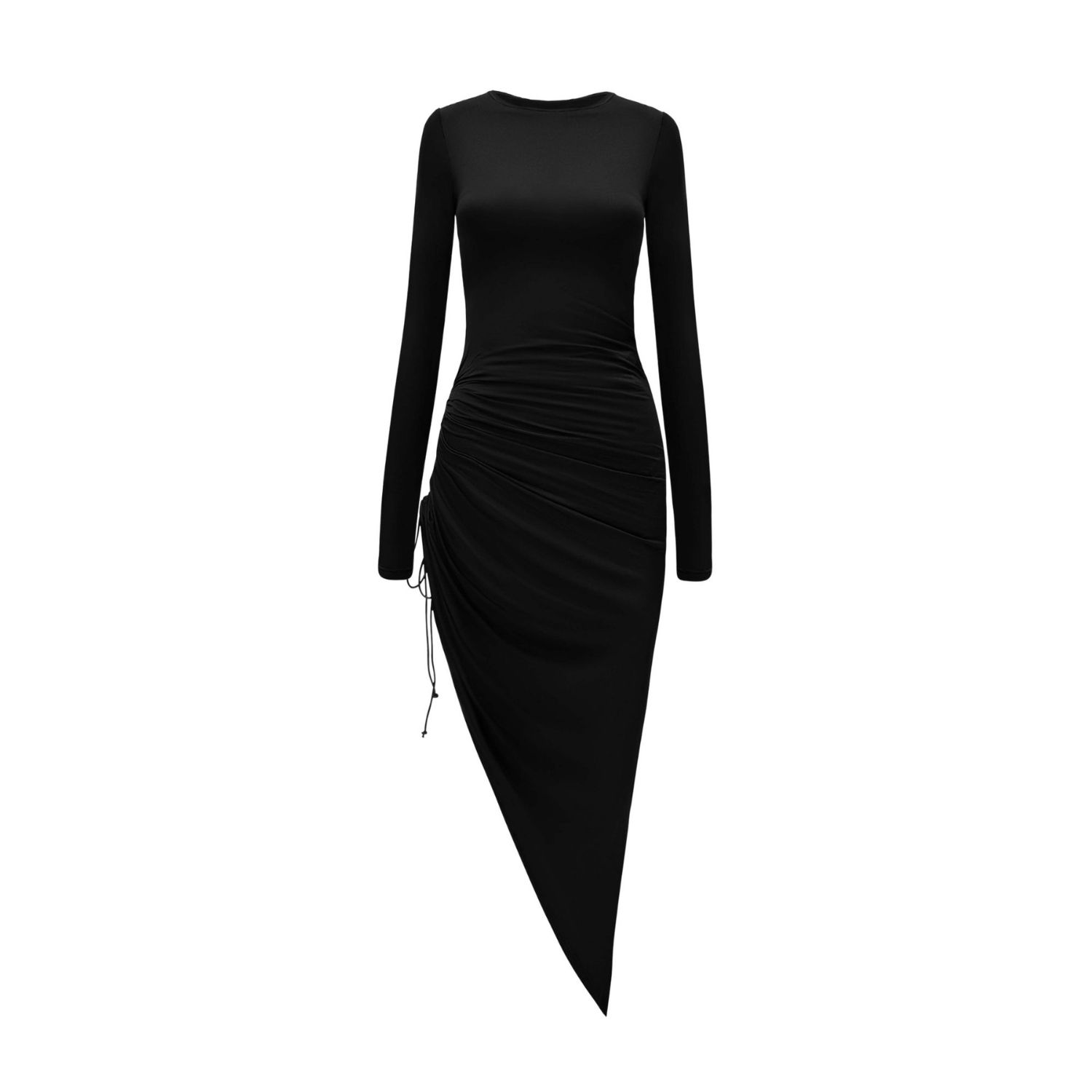 Ow Collection Women's Delilah Asymmetric Midi Dress - Black In Black