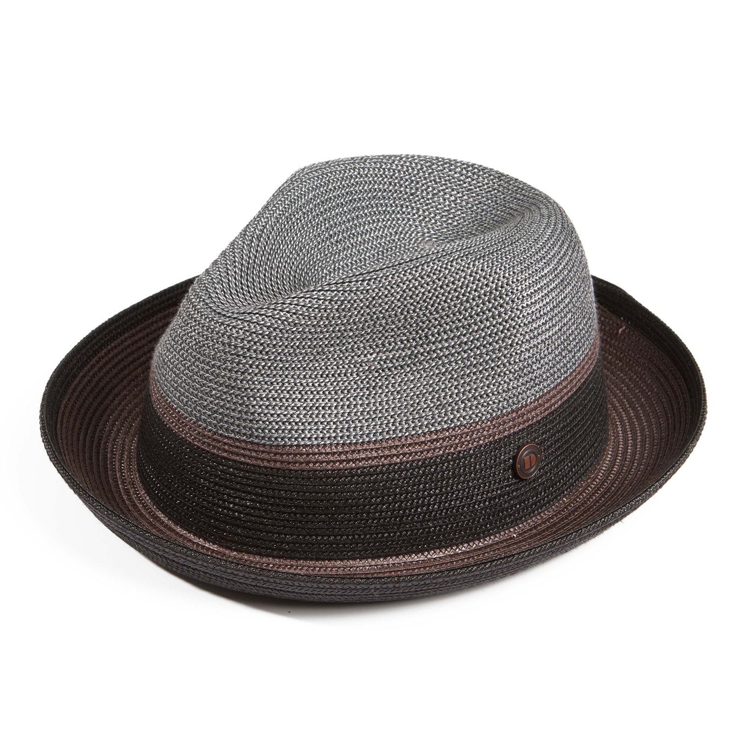 Dasmarca Hats Dasmarca Verona Grey Lightweight Summer Two Tone Straw Fedora Hat For Men And Women In Grey