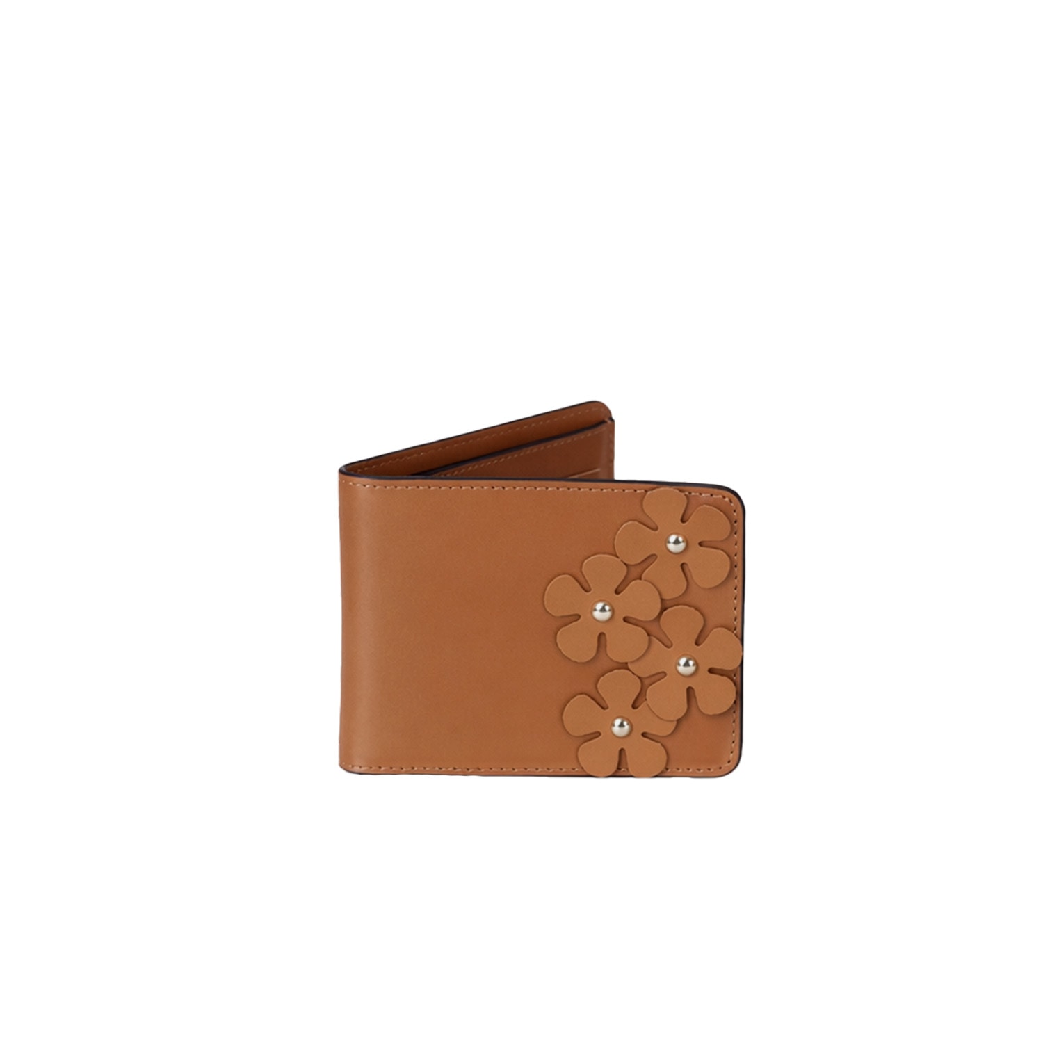 Women's Tobacco Brown Flower Wallet | F3Rog by Rana