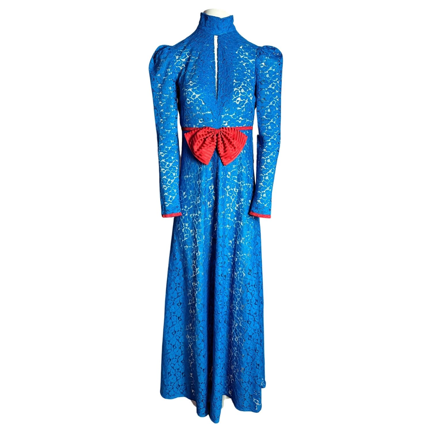 cerulean blue maxi dress Petal Fitted Gown – THEIA