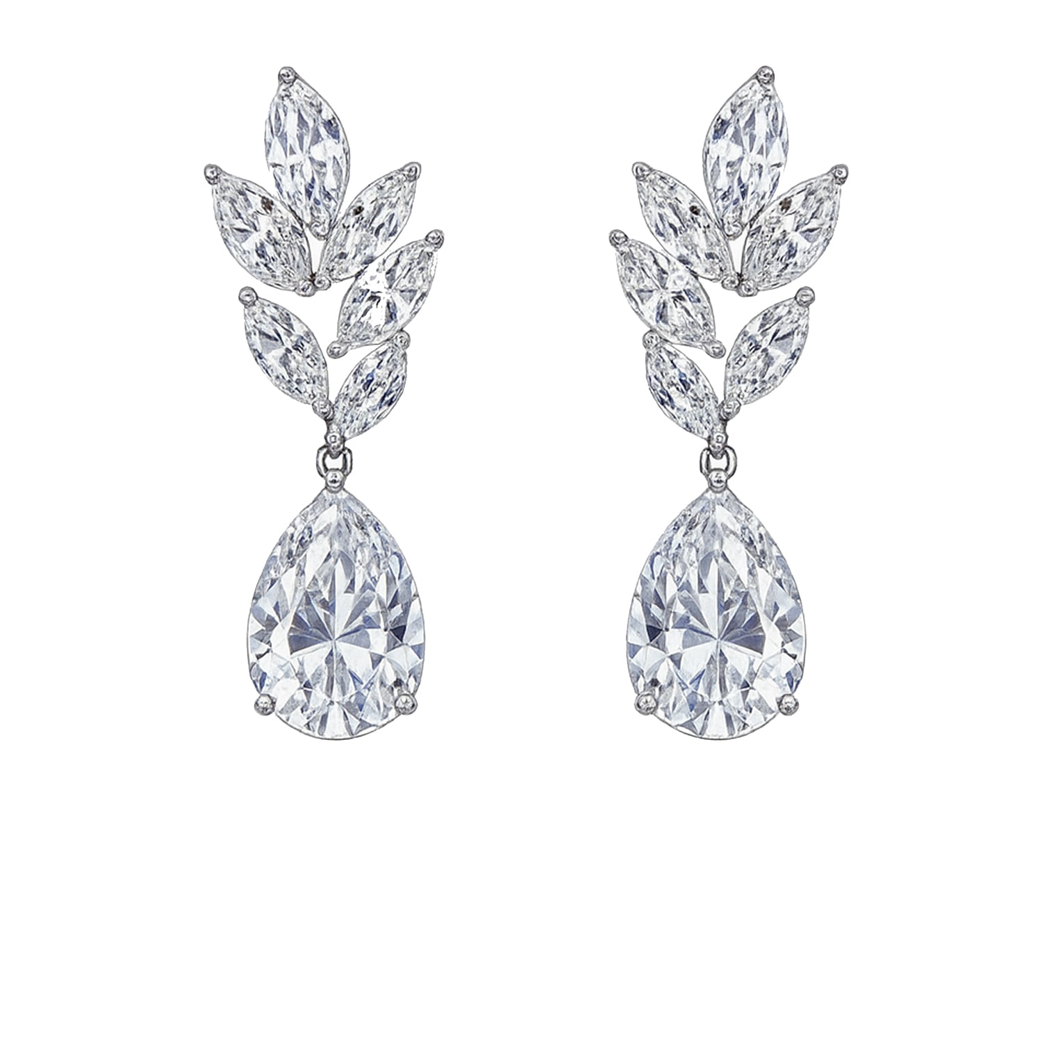 The Gala Women's Silver Aurelia Marquise & Teardrop Crystal Earrings In Blue