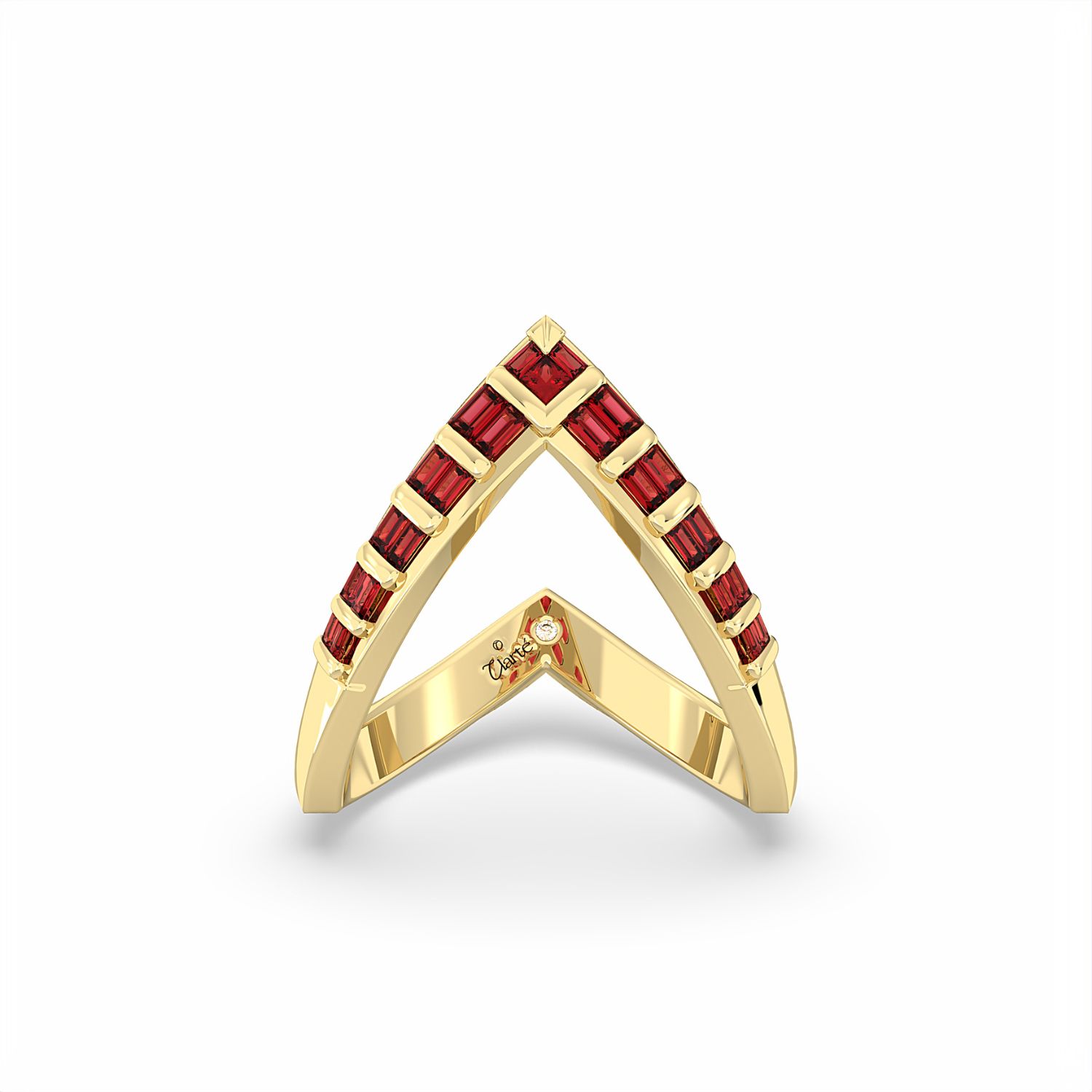 Women’s Gold / Red Colore Stacking Rings - Ruby Clart