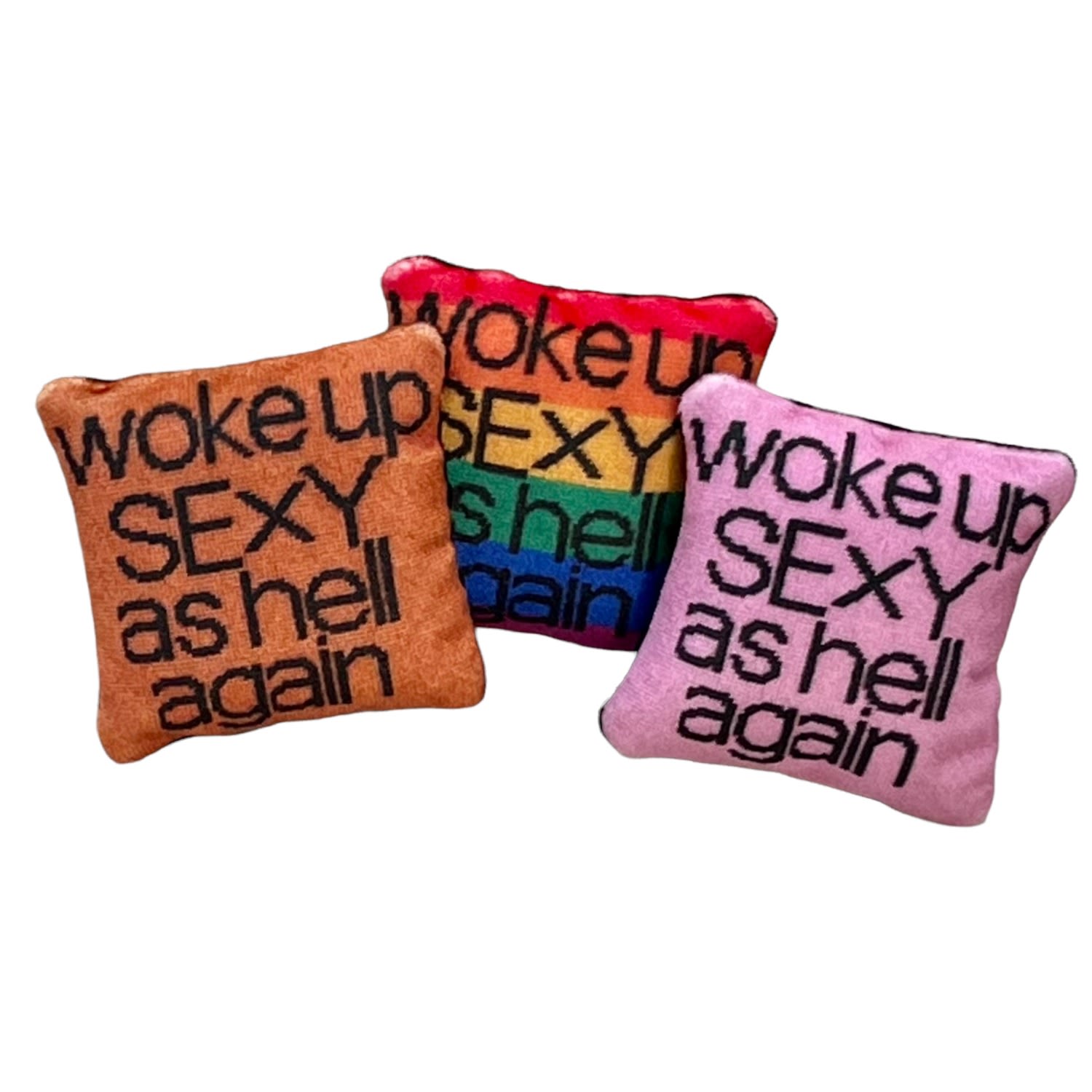 Velvet Mini "Woke Up Sexy As Hell Again" Pillow Set Mommani Threads