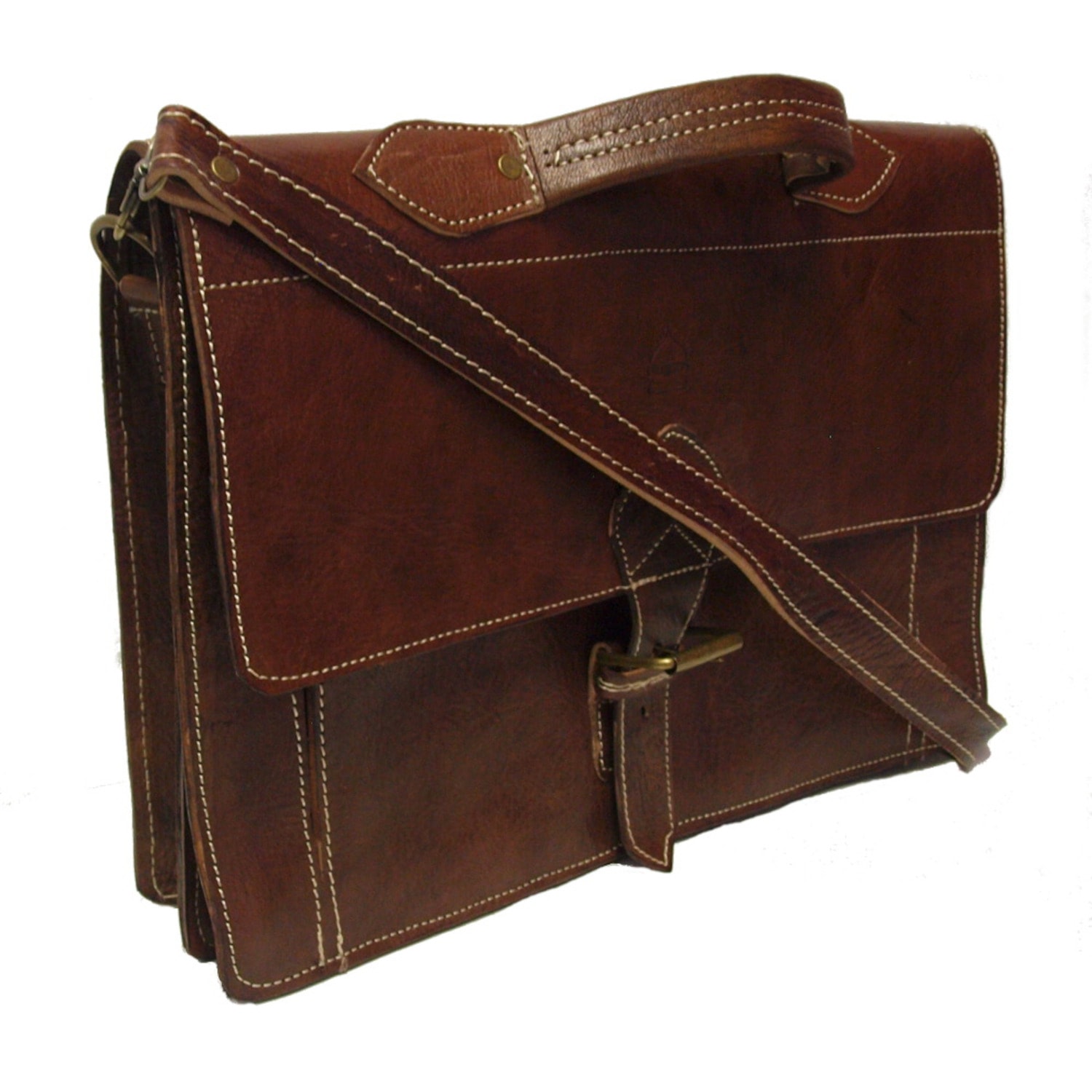 Berber Leather Men's The Casablanca Large Satchel In Dark Brown