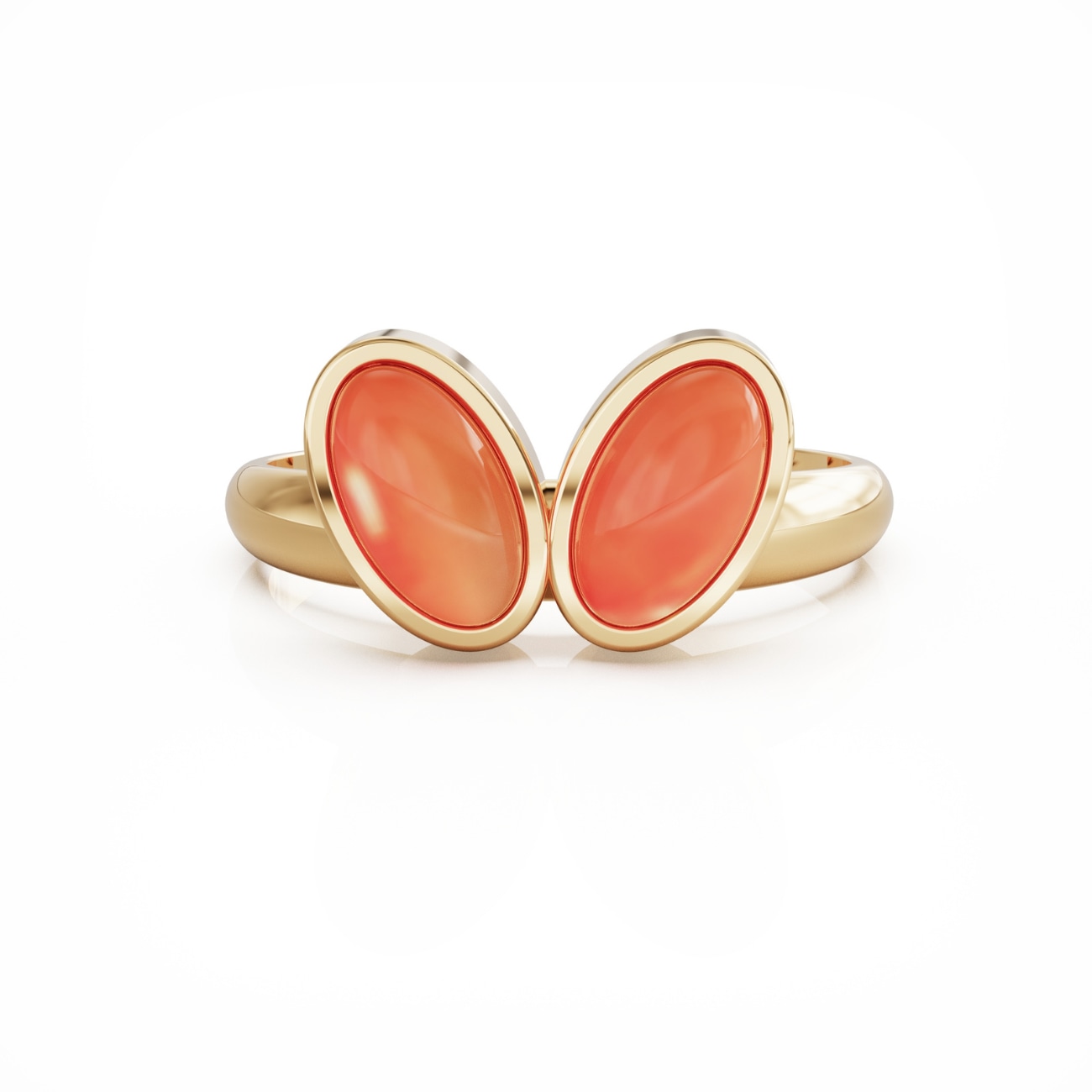 Linda Fiore Women's Gold / Yellow / Orange You & Me Baby Gold Vermeil Ring With Carnelian
