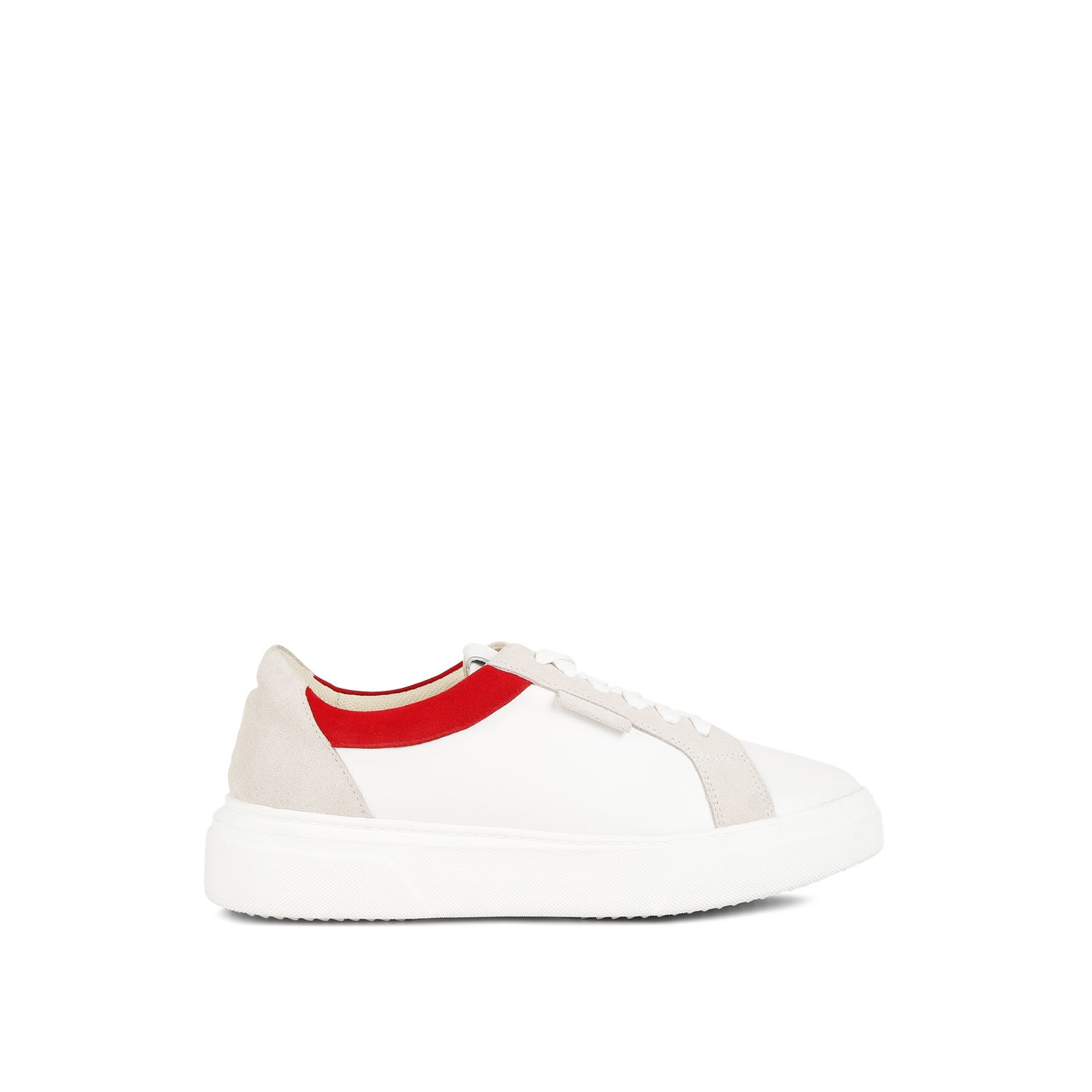 Rag & Co Women's Endler Color Block Leather Sneakers - Red In White
