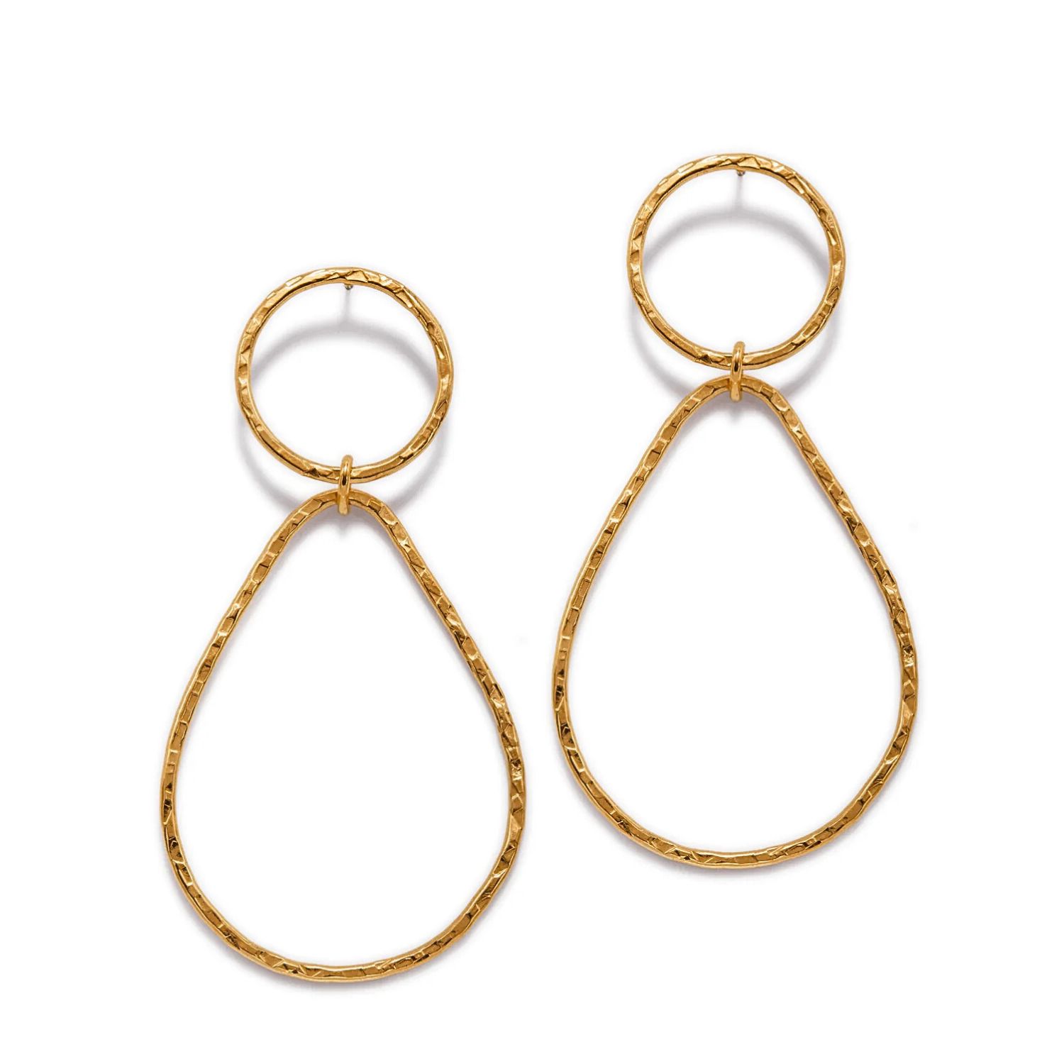 Jaredjamin Women's Gold Textured Tear Post Earrings