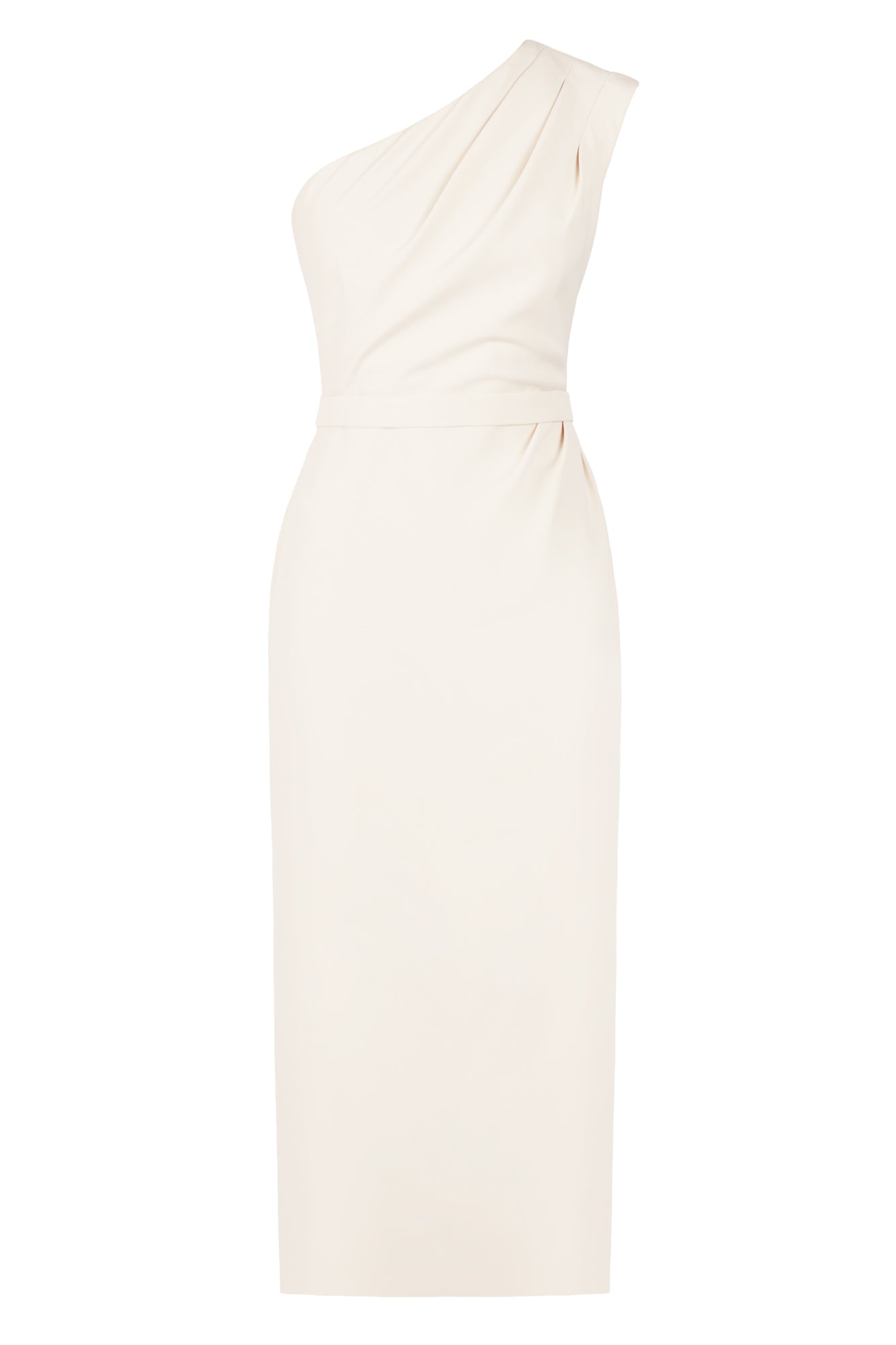 Women’s Neutrals Aisha Pastel One Shoulder Cocktail & Wedding Midi Dress Large Undress