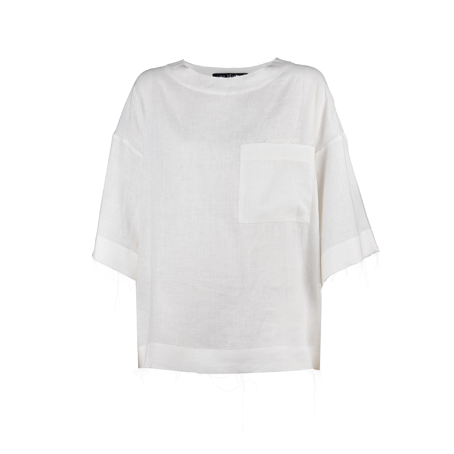 Women&rsquo;s Off-White Oversized Linen T-Shirt | Medium | Una Berzina