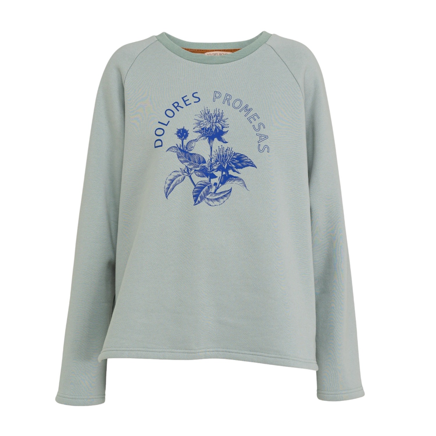 Women’s Sky Blue Floral Print Sweatshirt Medium Dolores Promesas