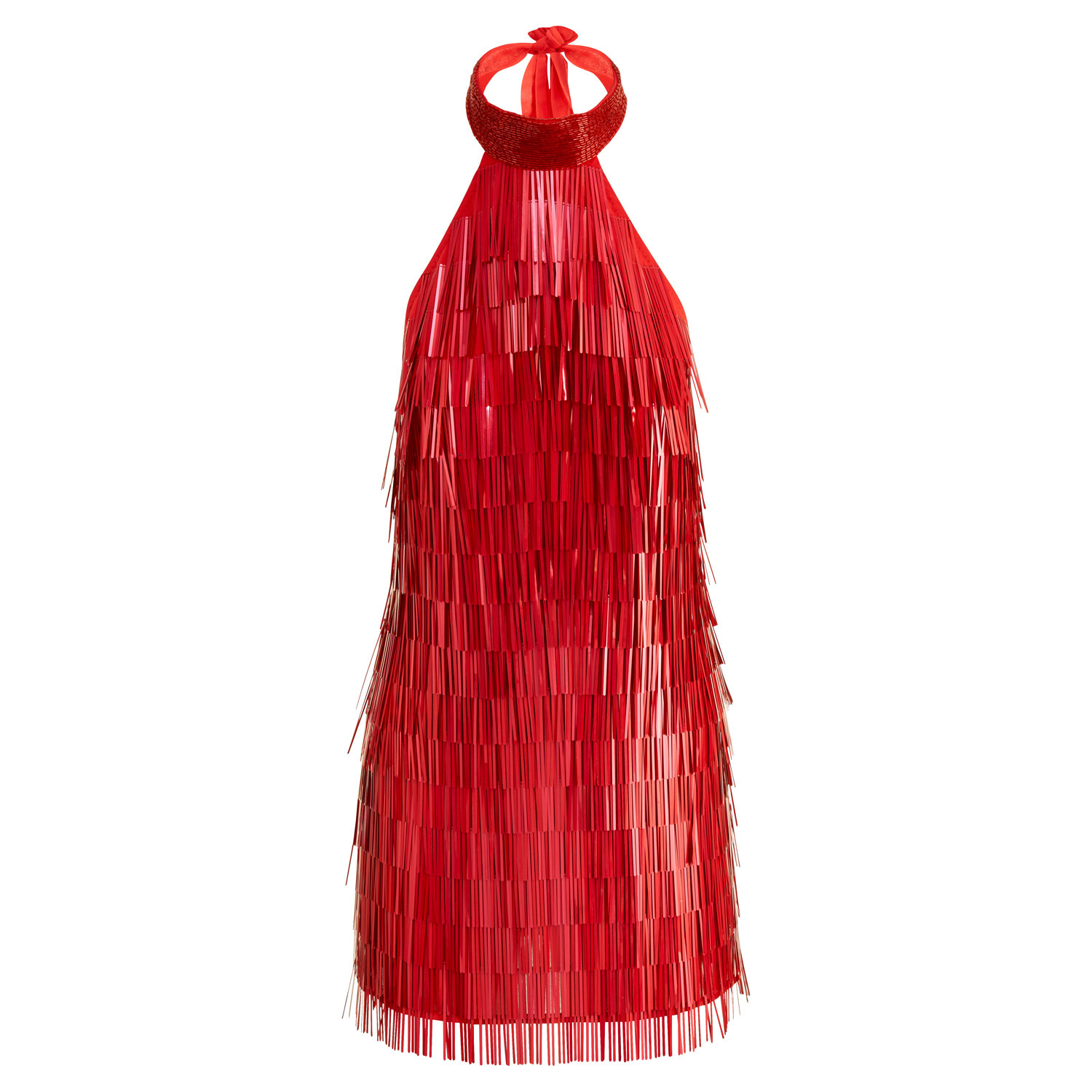 Women’s Red Lyric Dress In Fringe Sequins Large Raevynn