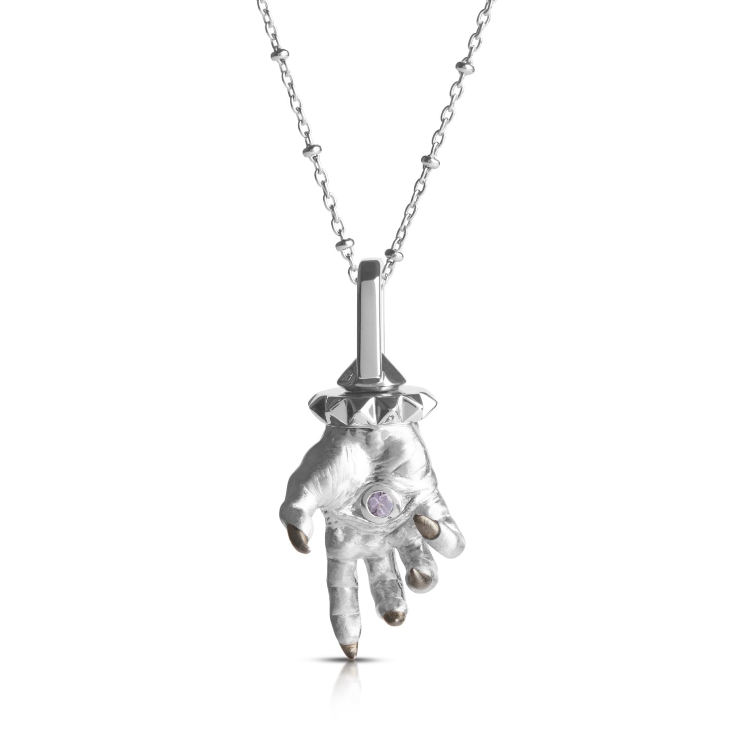 Kasun Men's Hand Of The Protector Pendant - December - Tanzanite - Silver