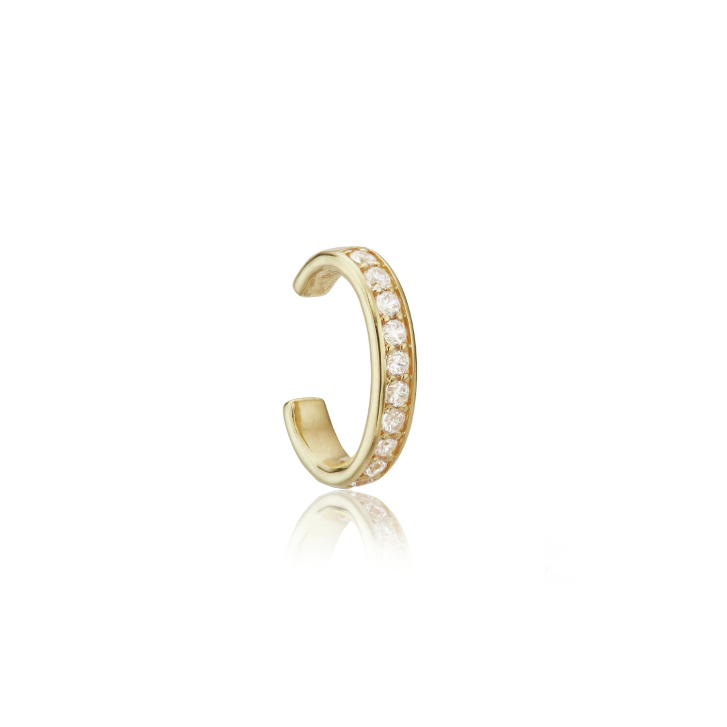 Lily & Roo Women's Gold Thick Diamond Style Ear Cuff In Gold