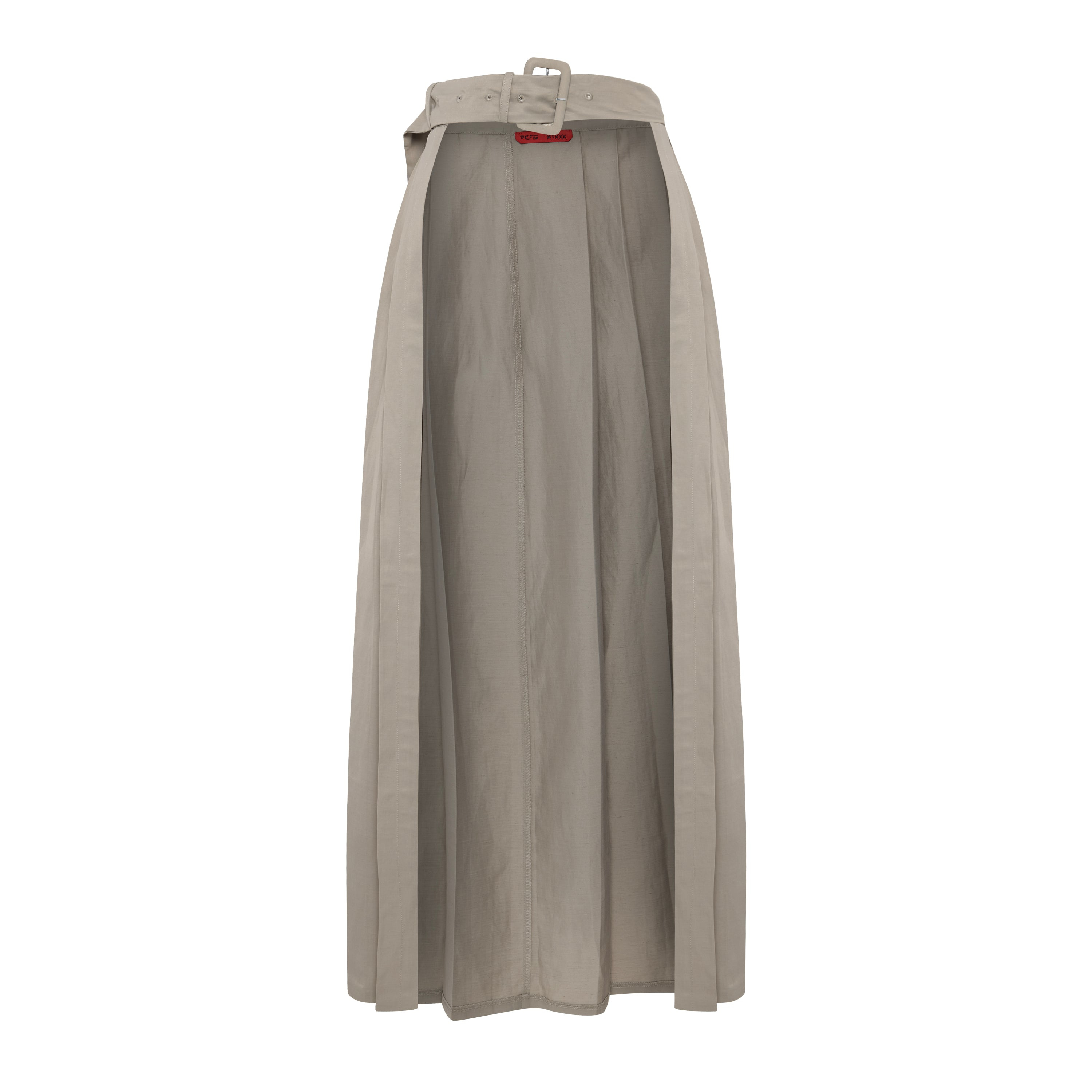 Pcfg Women's Neutrals Linen Blend Shiny Woven Skirt - Moon Rock