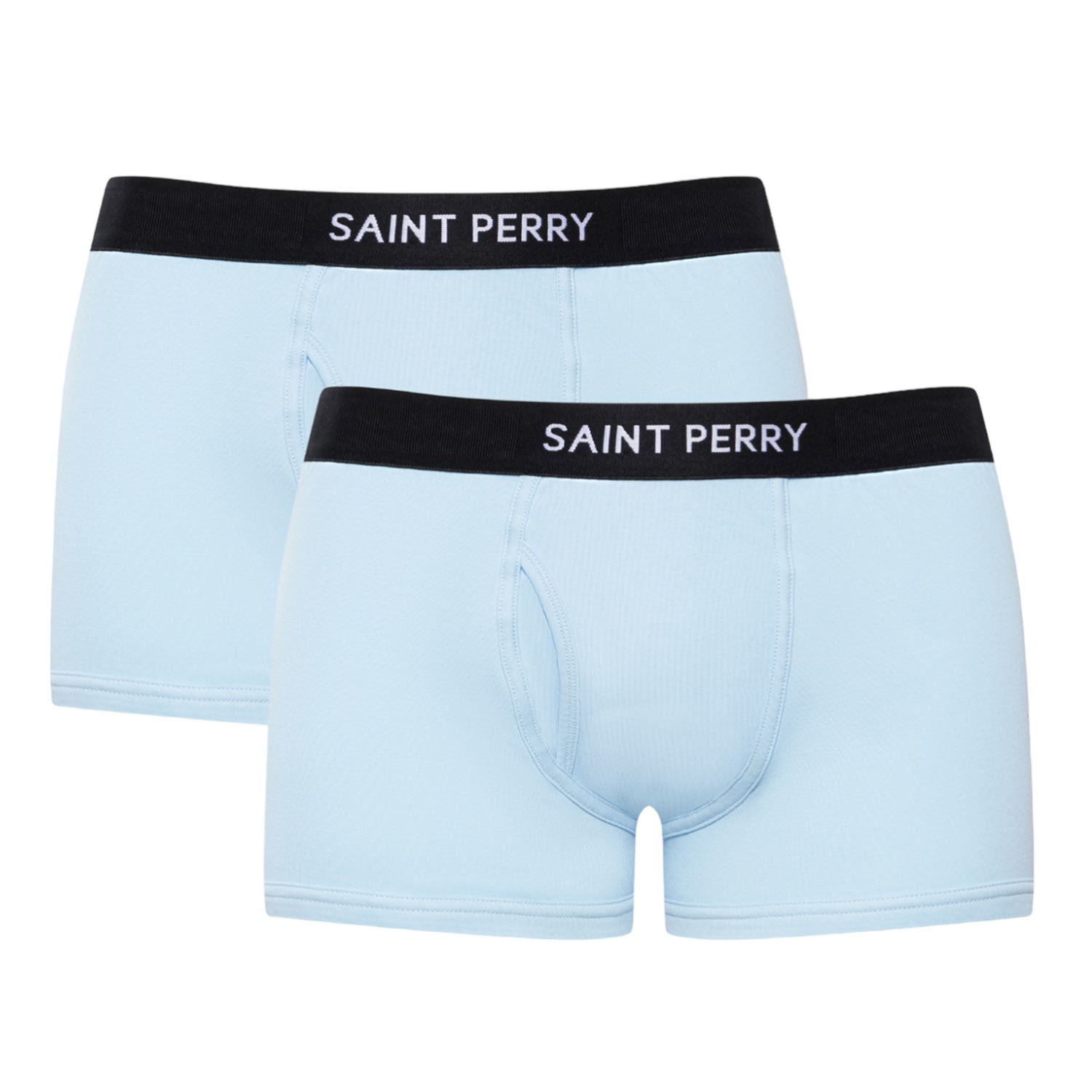 Men’s Cotton Boxer Brief Two Packs - Sky Blue Large Saint Perry