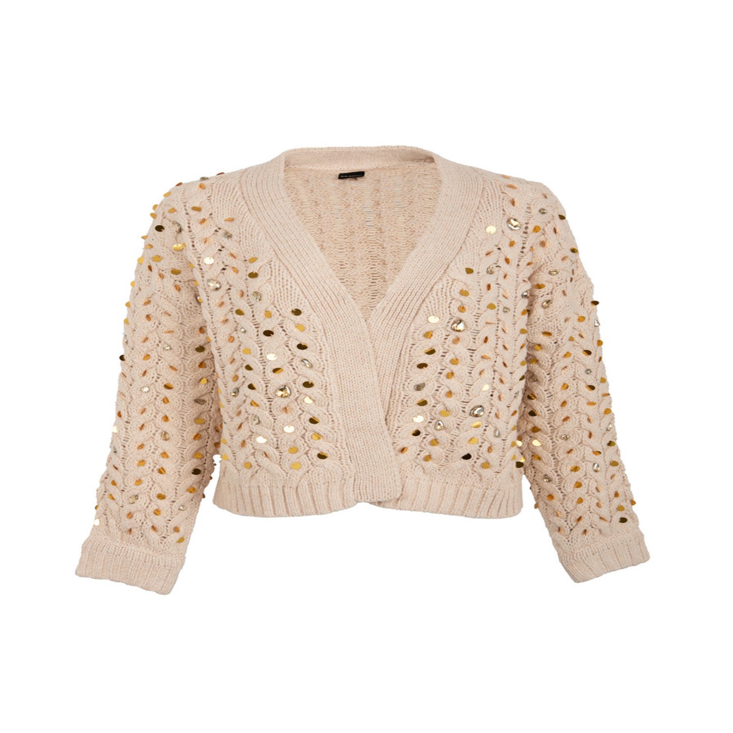 Saachi Women's White Deco Cable Knit Cream Cardigan In Neutral