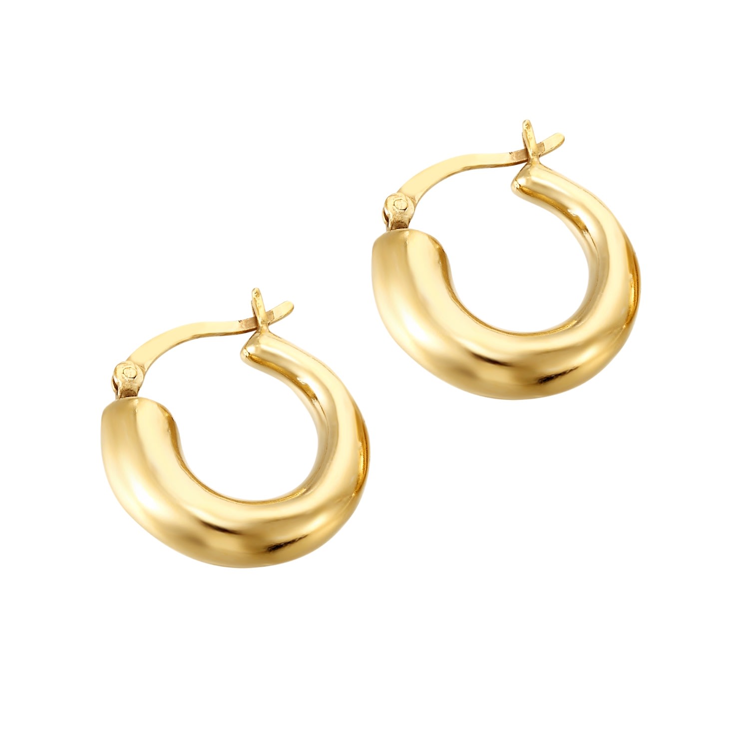 SEOL + GOLD - 22Ct Gold Vermeil Chunky Asymmetric Creole Hoops