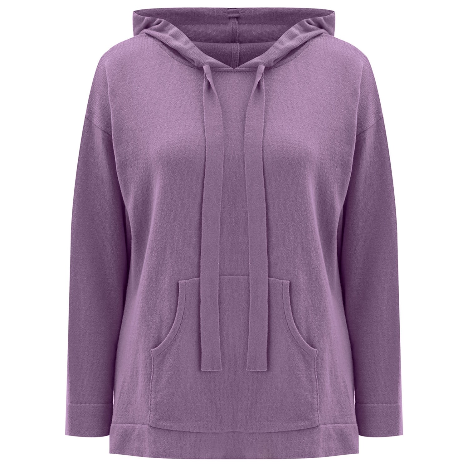 Women’s Pink / Purple Cashmere Blend Knit Hoodie Pullover Sweater - Dark Lilac Extra Large Peraluna