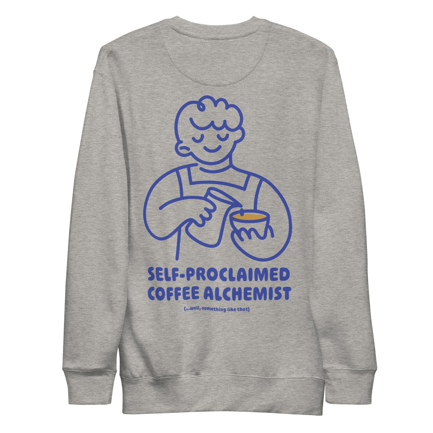Anchor & Crew Carbon Grey Gustatory Coffee Alchemist Cotton Blend Embroidered Sweatshirt - Men In Grey