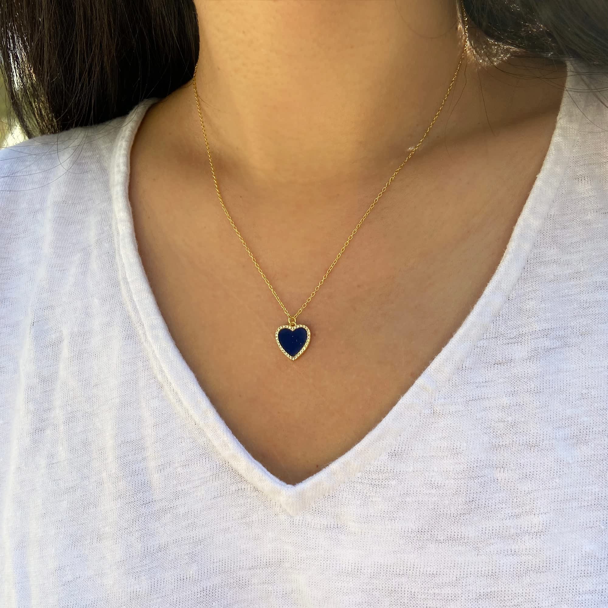 Blue lapis heart necklace deals