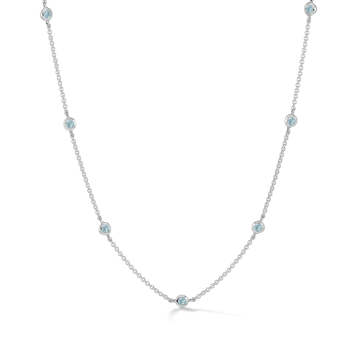 Women’s Aquamarine Dewdrop Chain Necklace Silver Dower & Hall