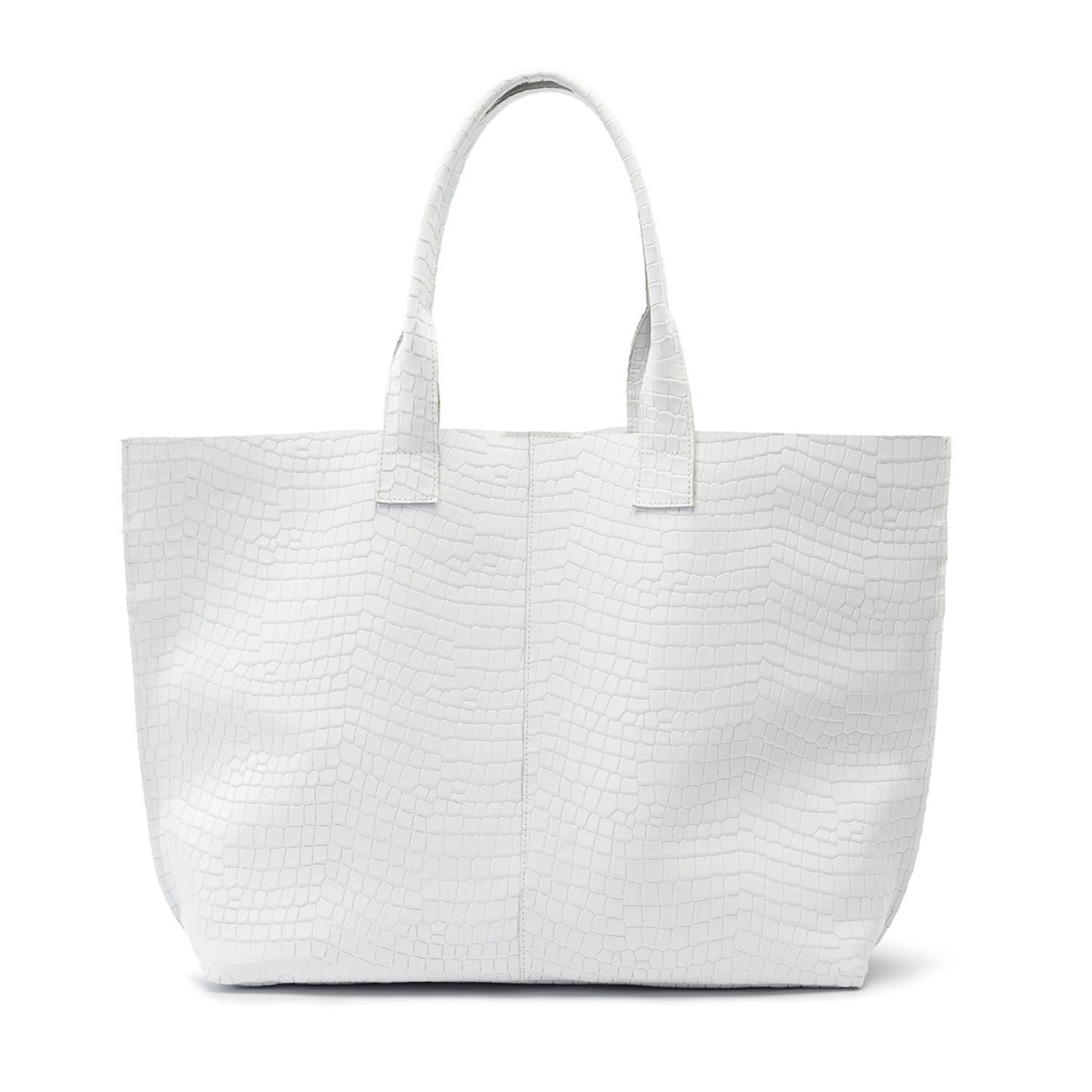 Women’s White Croc Embossed Extra Large Tote Bag - Maxi Juan-Jo